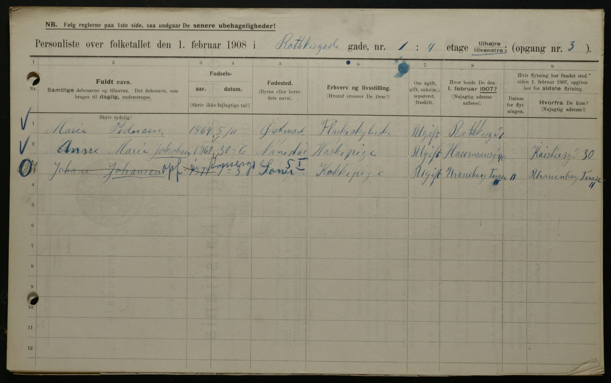 OBA, Municipal Census 1908 for Kristiania, 1908, p. 73569