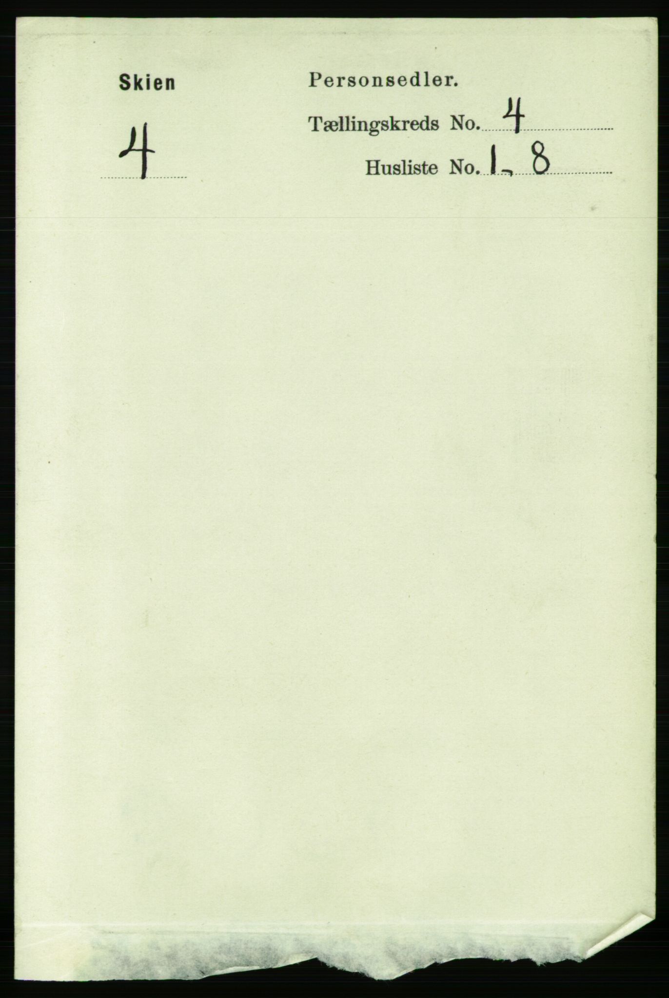 RA, 1891 census for 0806 Skien, 1891, p. 2619