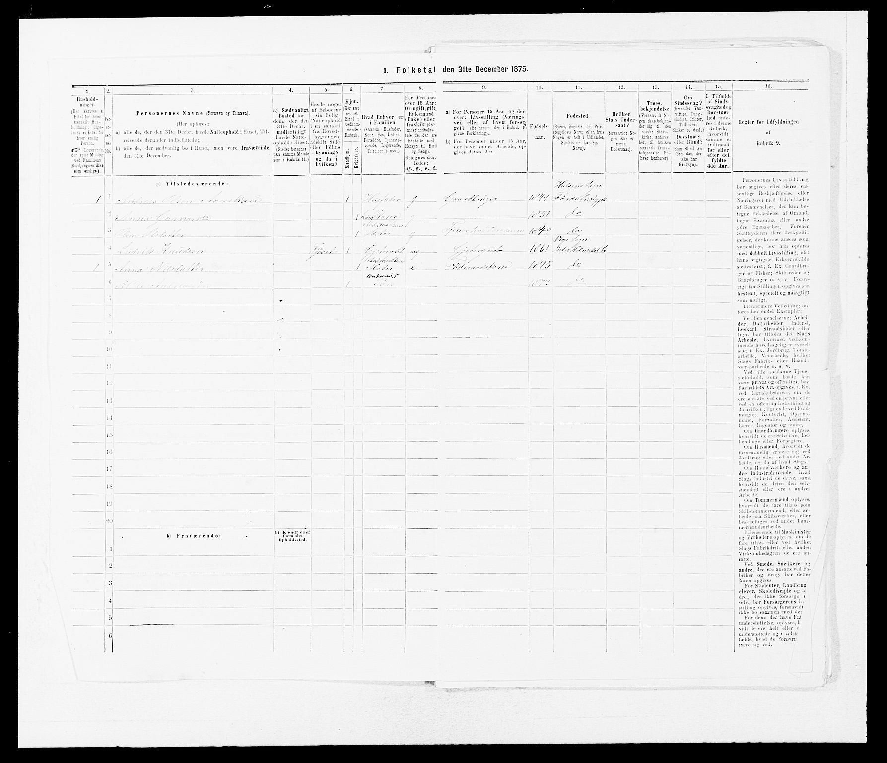 SAB, 1875 census for 1432P Førde, 1875, p. 34