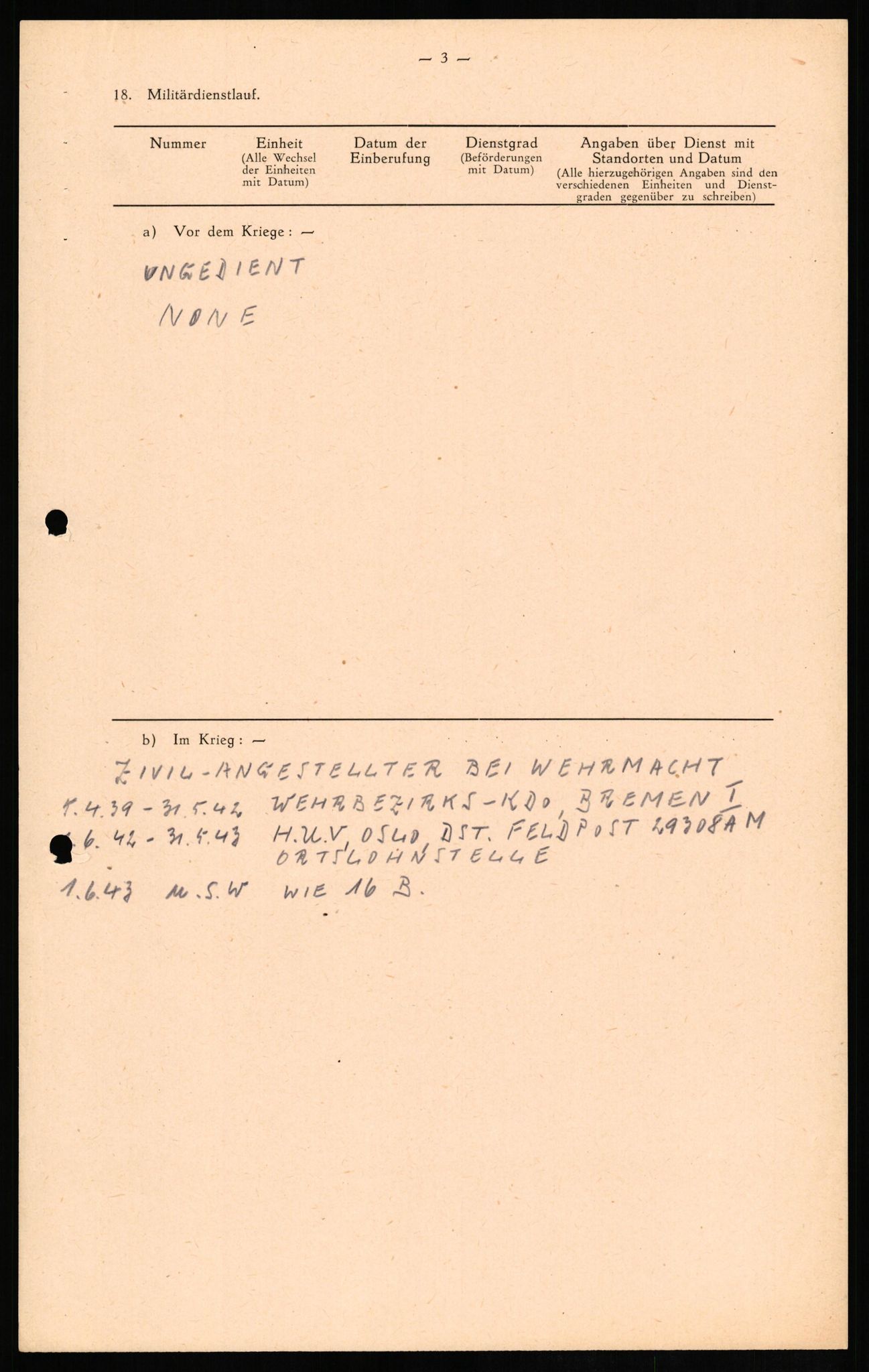 Forsvaret, Forsvarets overkommando II, AV/RA-RAFA-3915/D/Db/L0013: CI Questionaires. Tyske okkupasjonsstyrker i Norge. Tyskere., 1945-1946, p. 152