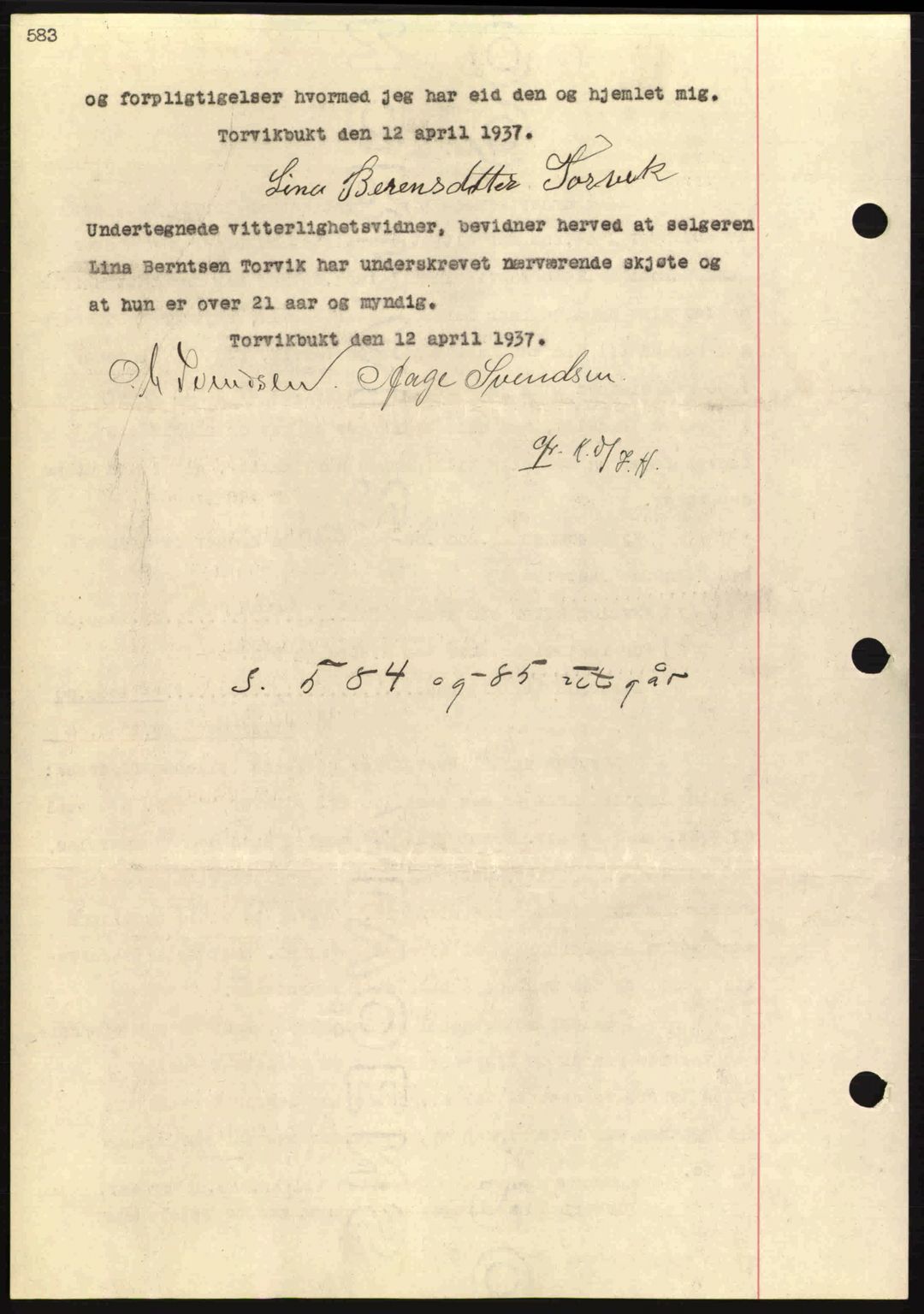 Nordmøre sorenskriveri, AV/SAT-A-4132/1/2/2Ca: Mortgage book no. A81, 1937-1937, Diary no: : 1099/1937