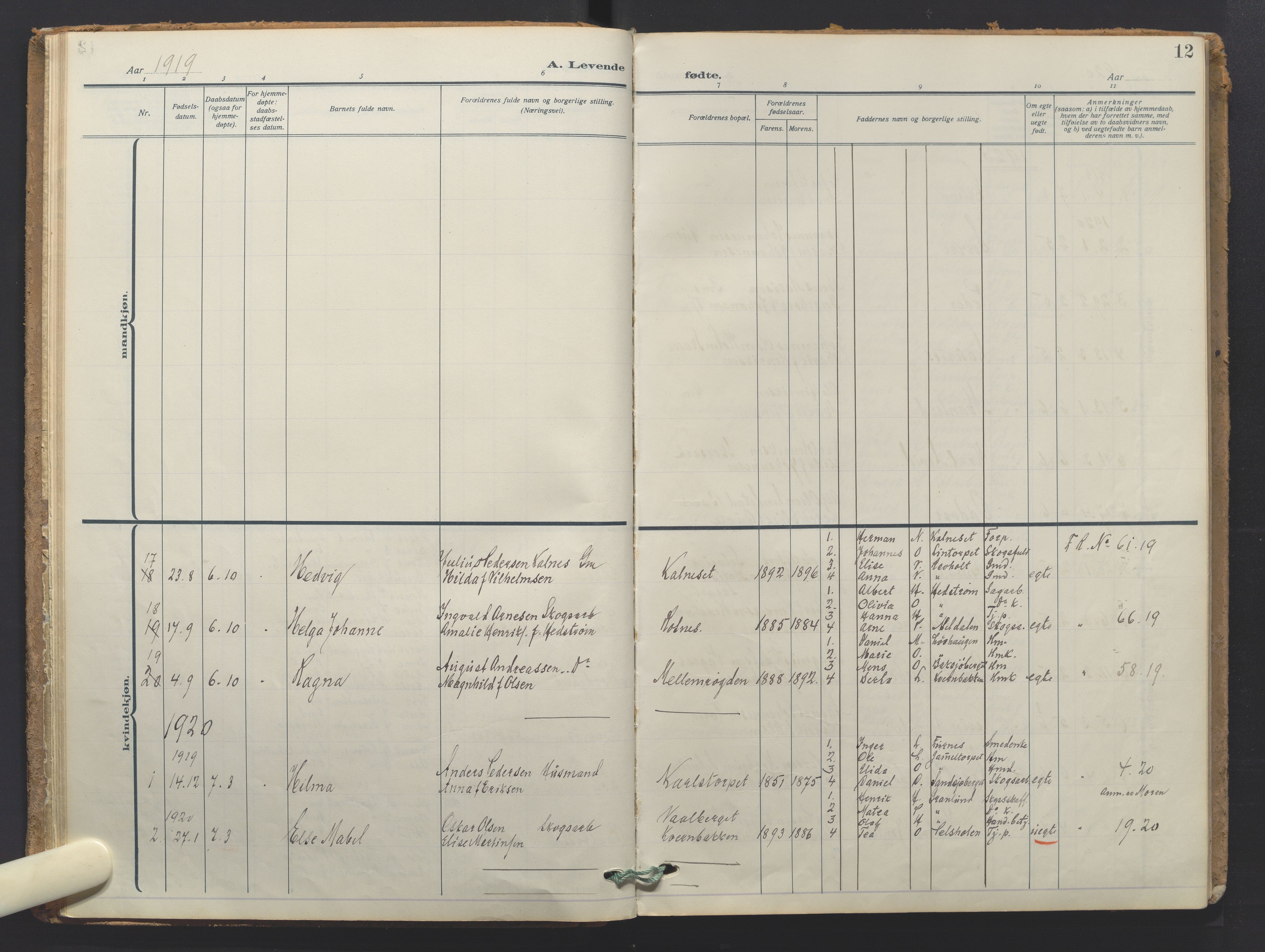 Grue prestekontor, AV/SAH-PREST-036/H/Ha/Haa/L0016: Parish register (official) no. 16, 1916-1947, p. 12