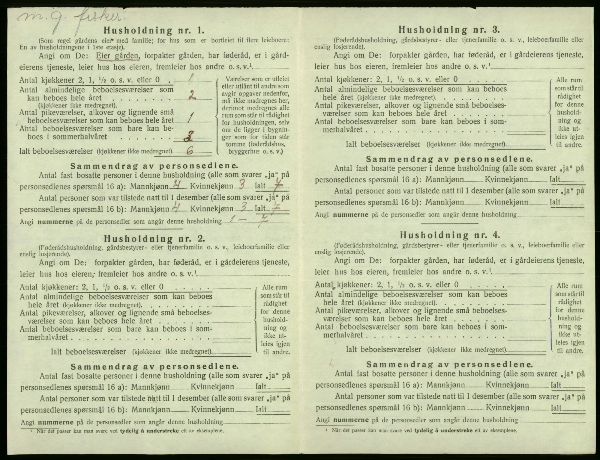 SAB, 1920 census for Fjell, 1920, p. 506