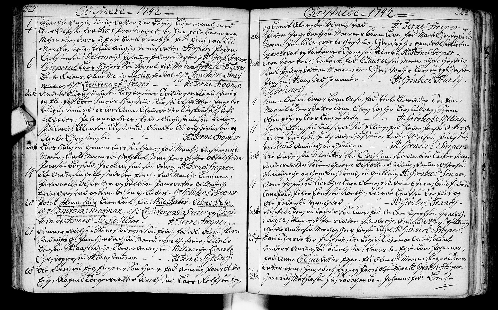 Lier kirkebøker, SAKO/A-230/F/Fa/L0003: Parish register (official) no. I 3, 1727-1748, p. 327-328