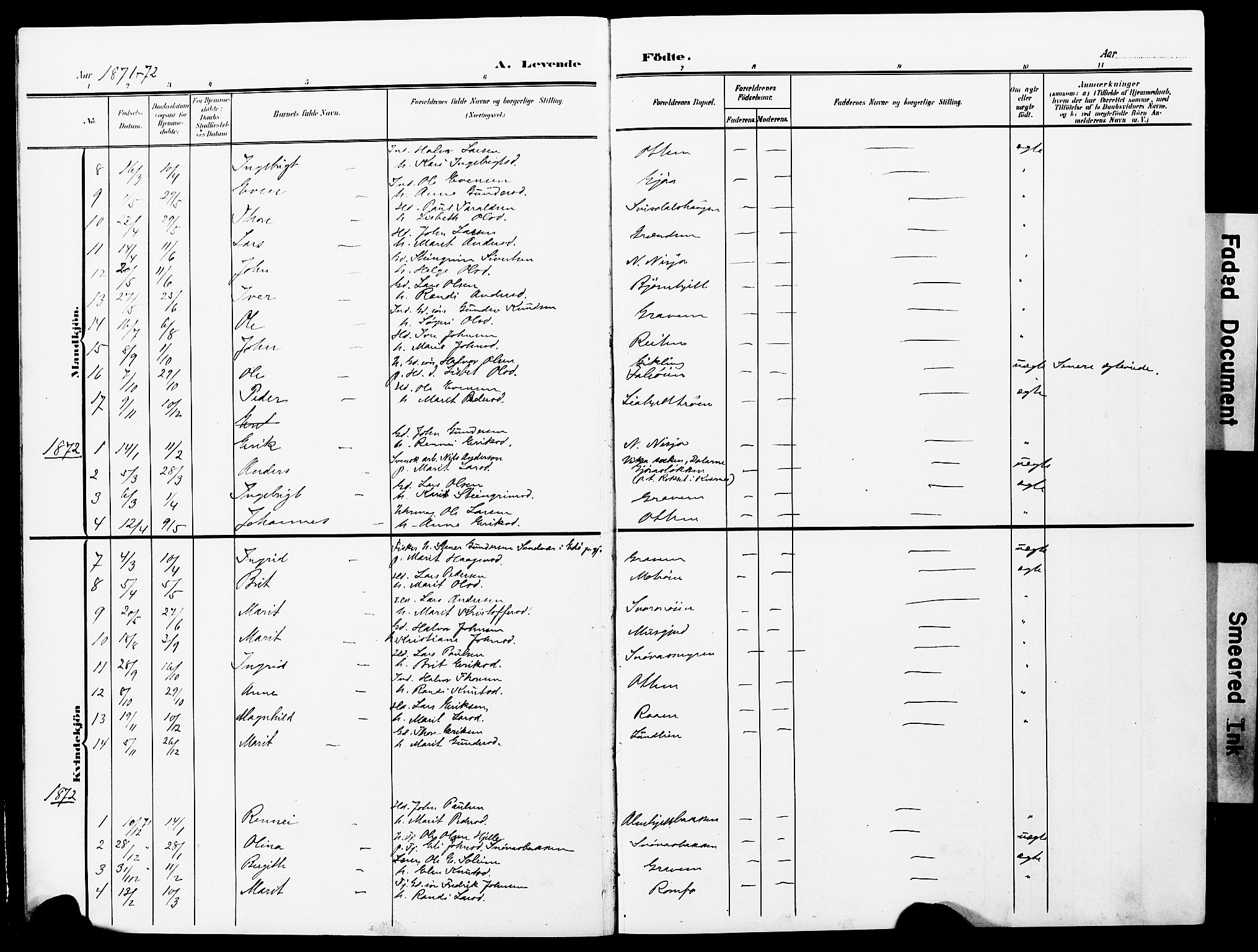 Ministerialprotokoller, klokkerbøker og fødselsregistre - Møre og Romsdal, AV/SAT-A-1454/591/L1020: Parish register (copy) no. 591C01, 1869-1930