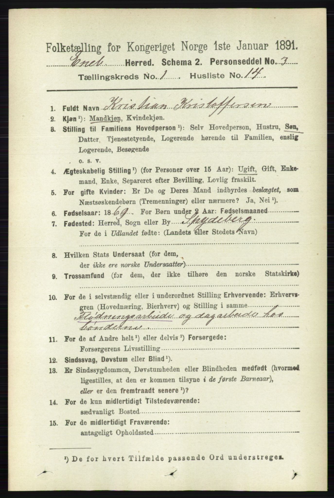 RA, 1891 census for 0229 Enebakk, 1891, p. 201