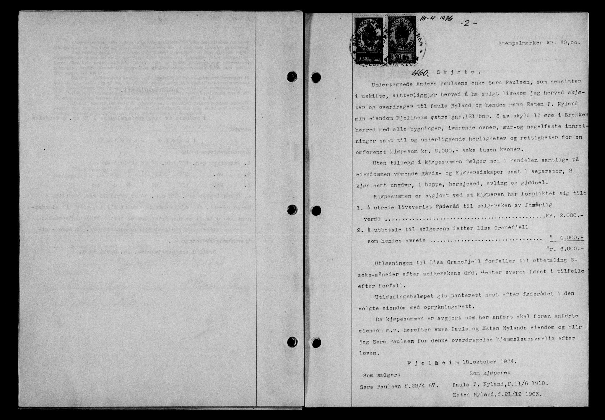 Gauldal sorenskriveri, SAT/A-0014/1/2/2C/L0045: Mortgage book no. 47-49, 1935-1936, Deed date: 16.04.1936