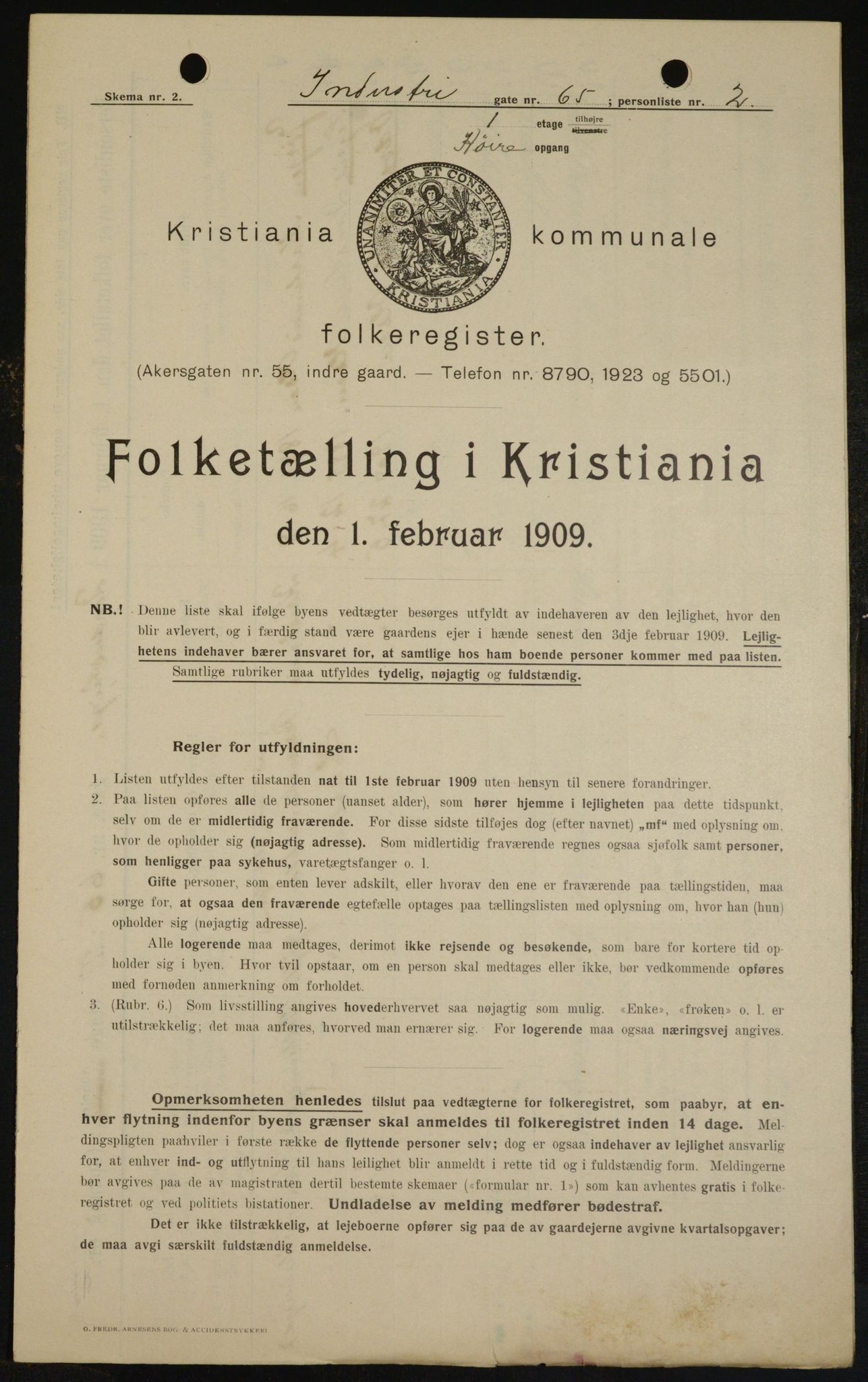 OBA, Municipal Census 1909 for Kristiania, 1909, p. 39943