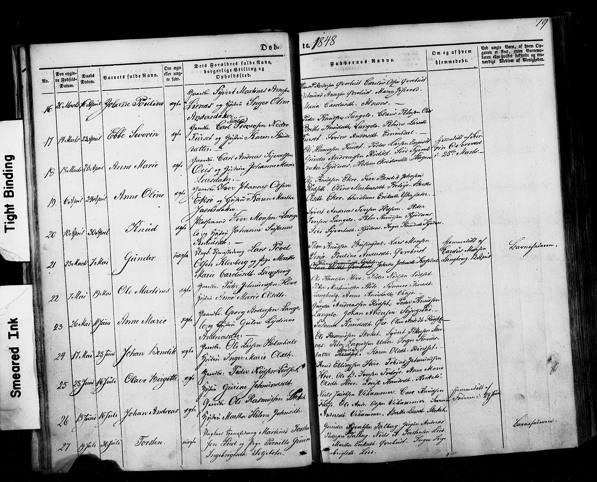 Ministerialprotokoller, klokkerbøker og fødselsregistre - Møre og Romsdal, AV/SAT-A-1454/520/L0275: Parish register (official) no. 520A05, 1844-1881, p. 19