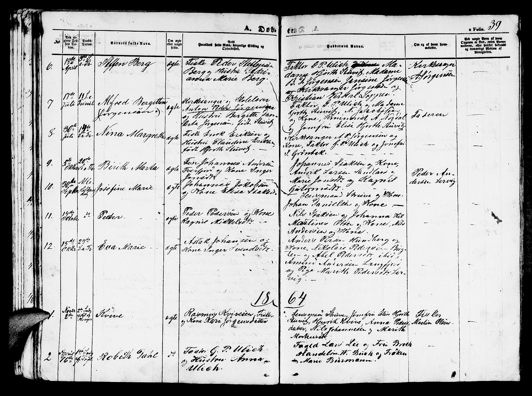 Loppa sokneprestkontor, SATØ/S-1339/H/Hb/L0002klokker: Parish register (copy) no. 2, 1850-1880, p. 39