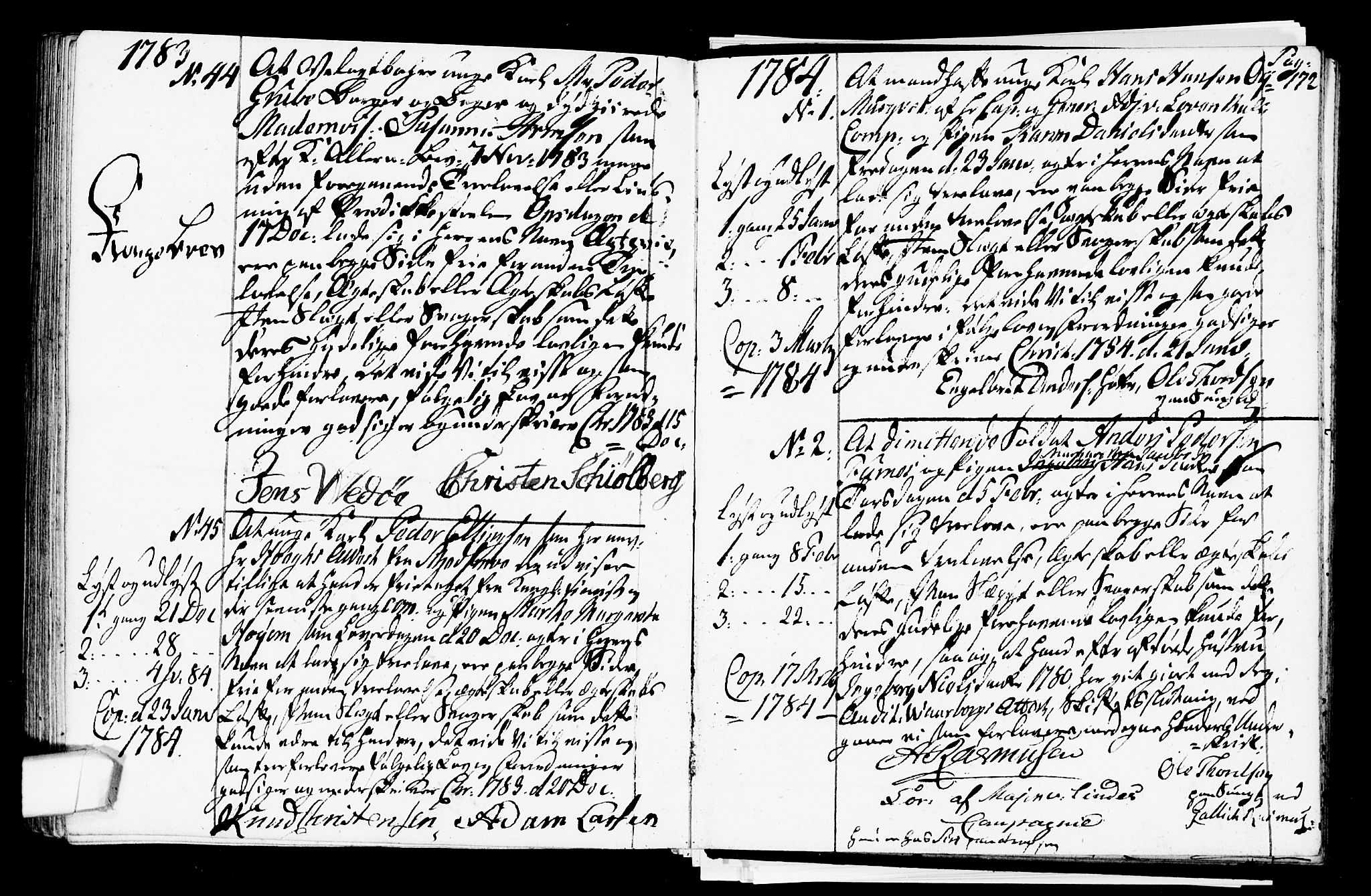 Oslo domkirke Kirkebøker, AV/SAO-A-10752/L/La/L0009: Best man's statements no. 9, 1770-1784, p. 172