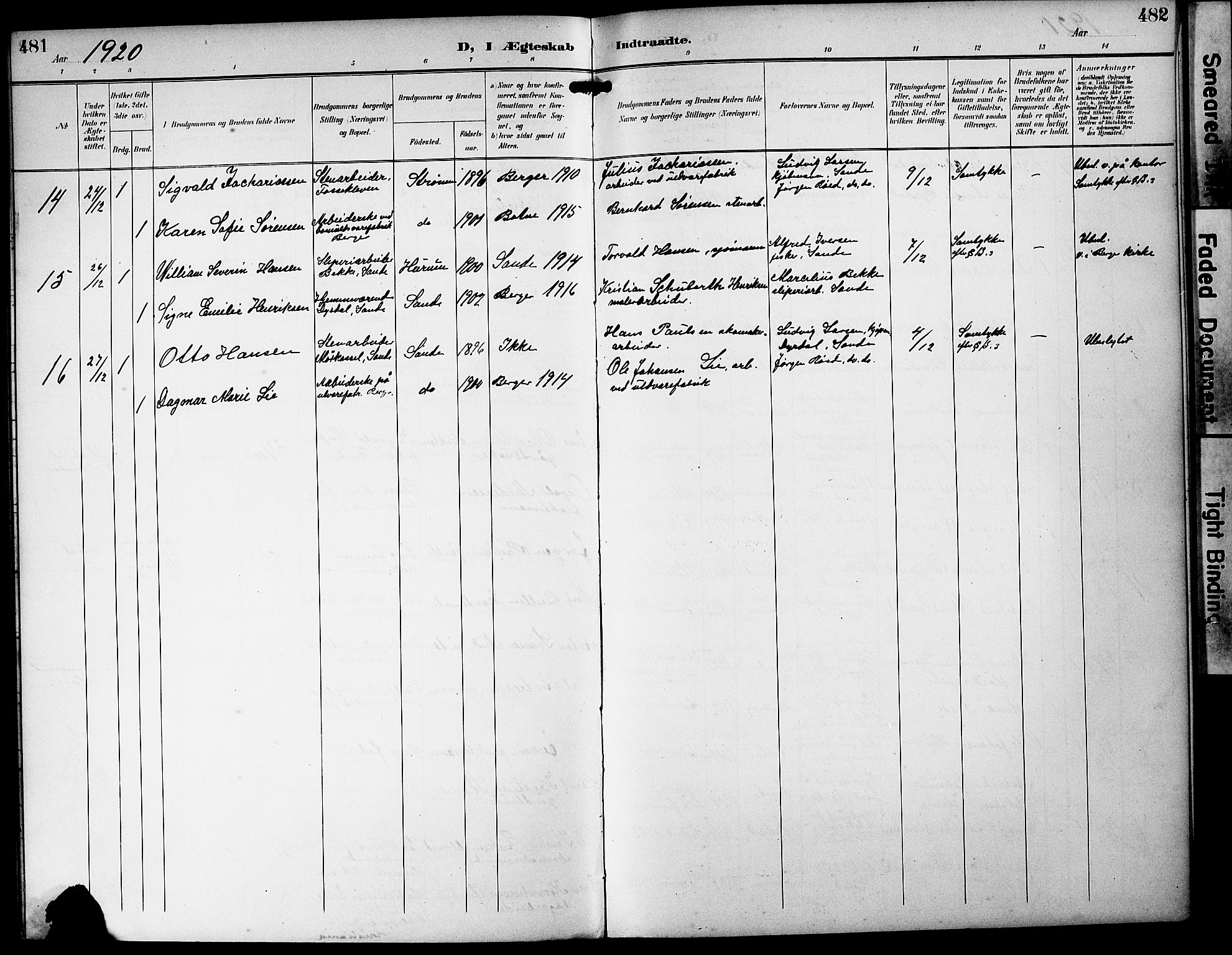 Strømm kirkebøker, AV/SAKO-A-322/G/Ga/L0004: Parish register (copy) no. I 4, 1897-1927, p. 481-482