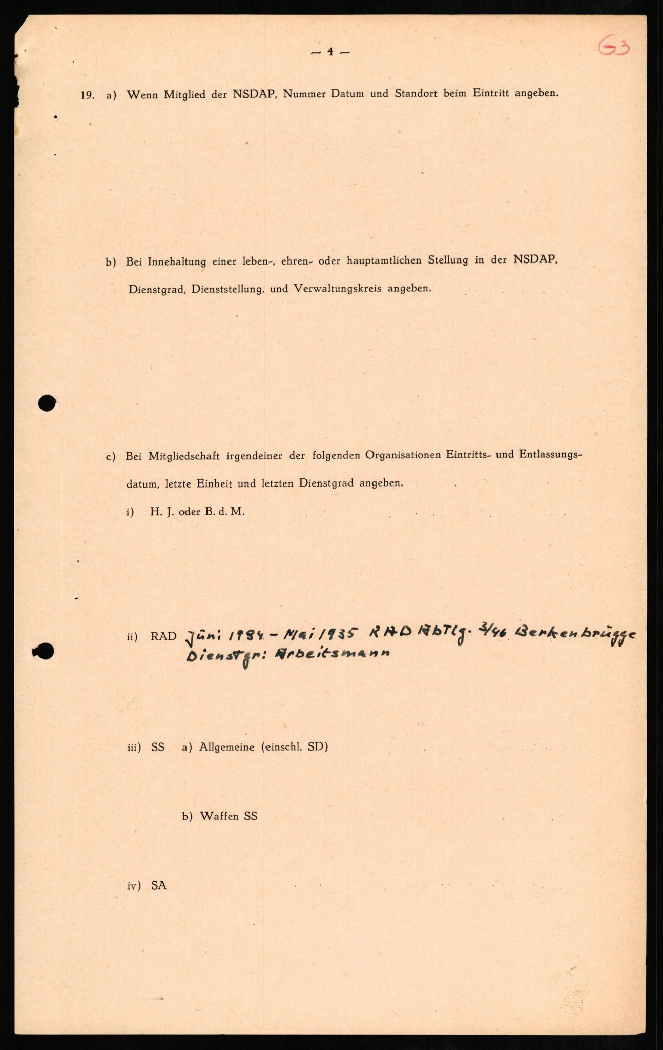 Forsvaret, Forsvarets overkommando II, AV/RA-RAFA-3915/D/Db/L0009: CI Questionaires. Tyske okkupasjonsstyrker i Norge. Tyskere., 1945-1946, p. 531