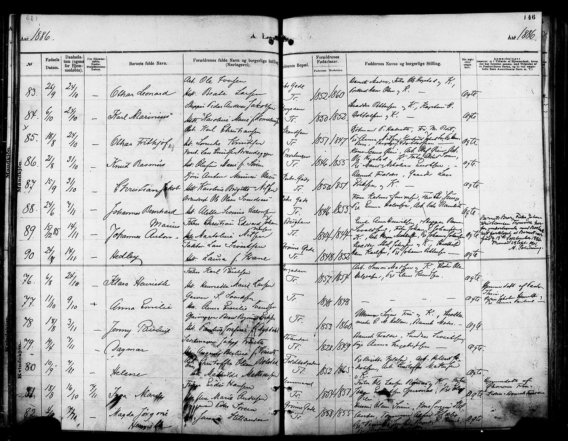 Tromsø sokneprestkontor/stiftsprosti/domprosti, SATØ/S-1343/G/Ga/L0014kirke: Parish register (official) no. 14, 1878-1888, p. 146
