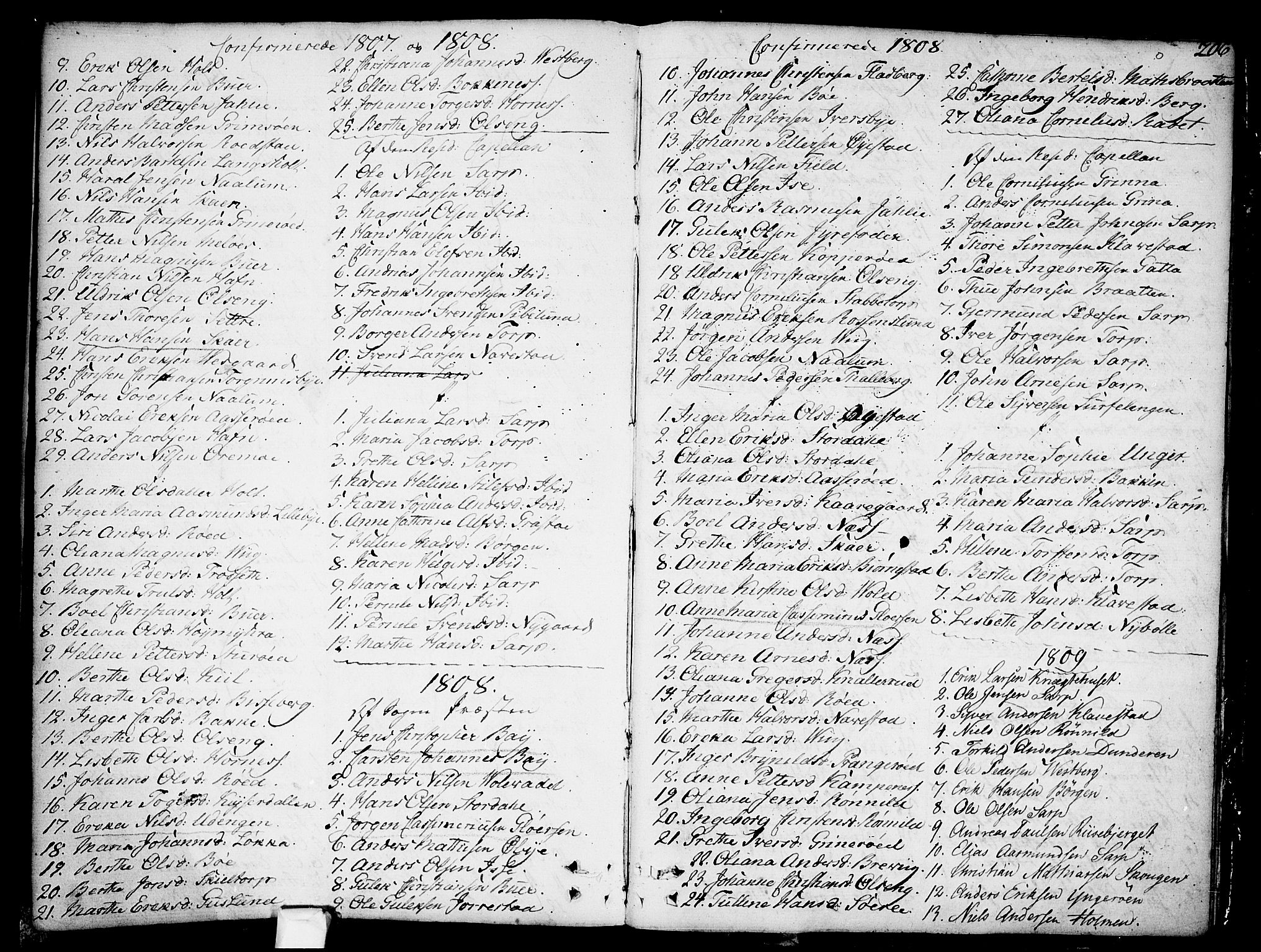 Skjeberg prestekontor Kirkebøker, SAO/A-10923/F/Fa/L0003: Parish register (official) no. I 3, 1792-1814, p. 206