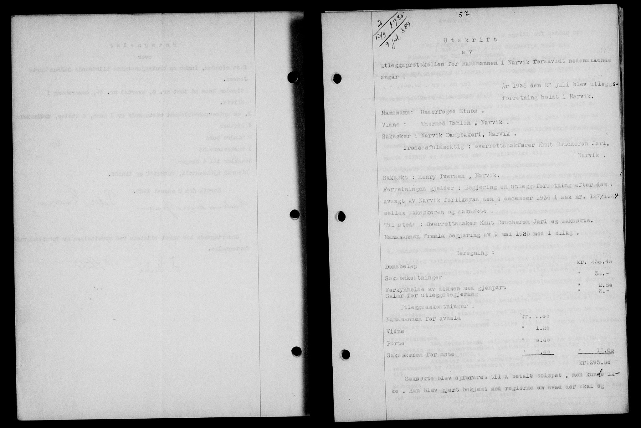 Narvik sorenskriveri, SAT/A-0002/1/2/2C/2Ca/L0011: Mortgage book no. 14, 1935-1937, Deed date: 12.08.1935