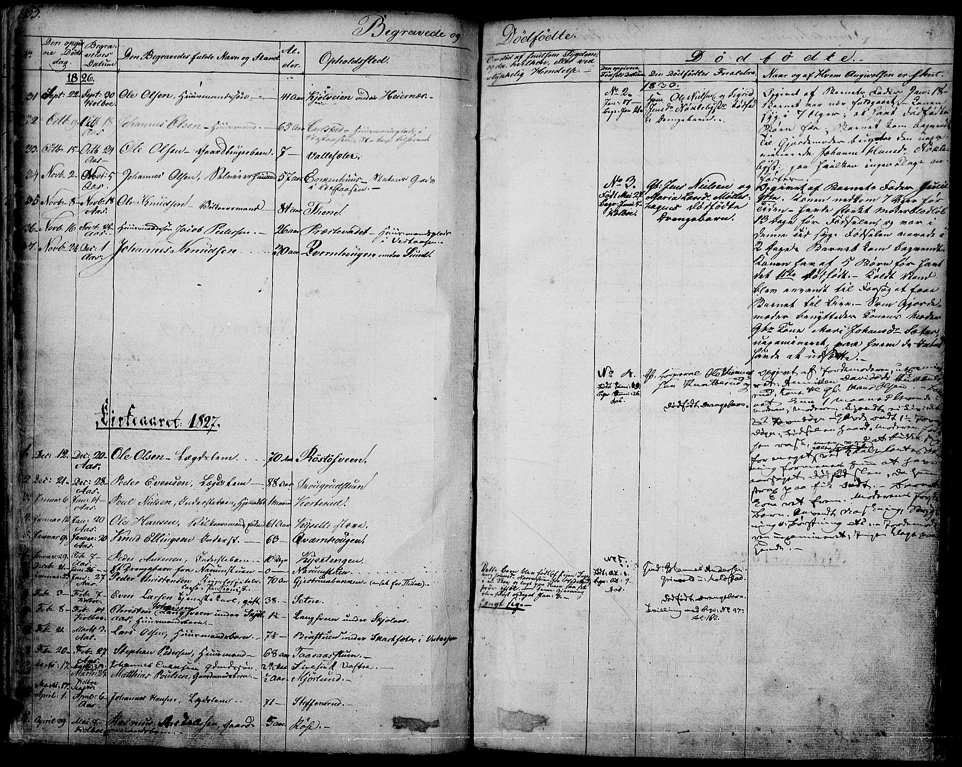 Vestre Toten prestekontor, AV/SAH-PREST-108/H/Ha/Haa/L0002: Parish register (official) no. 2, 1825-1837, p. 155