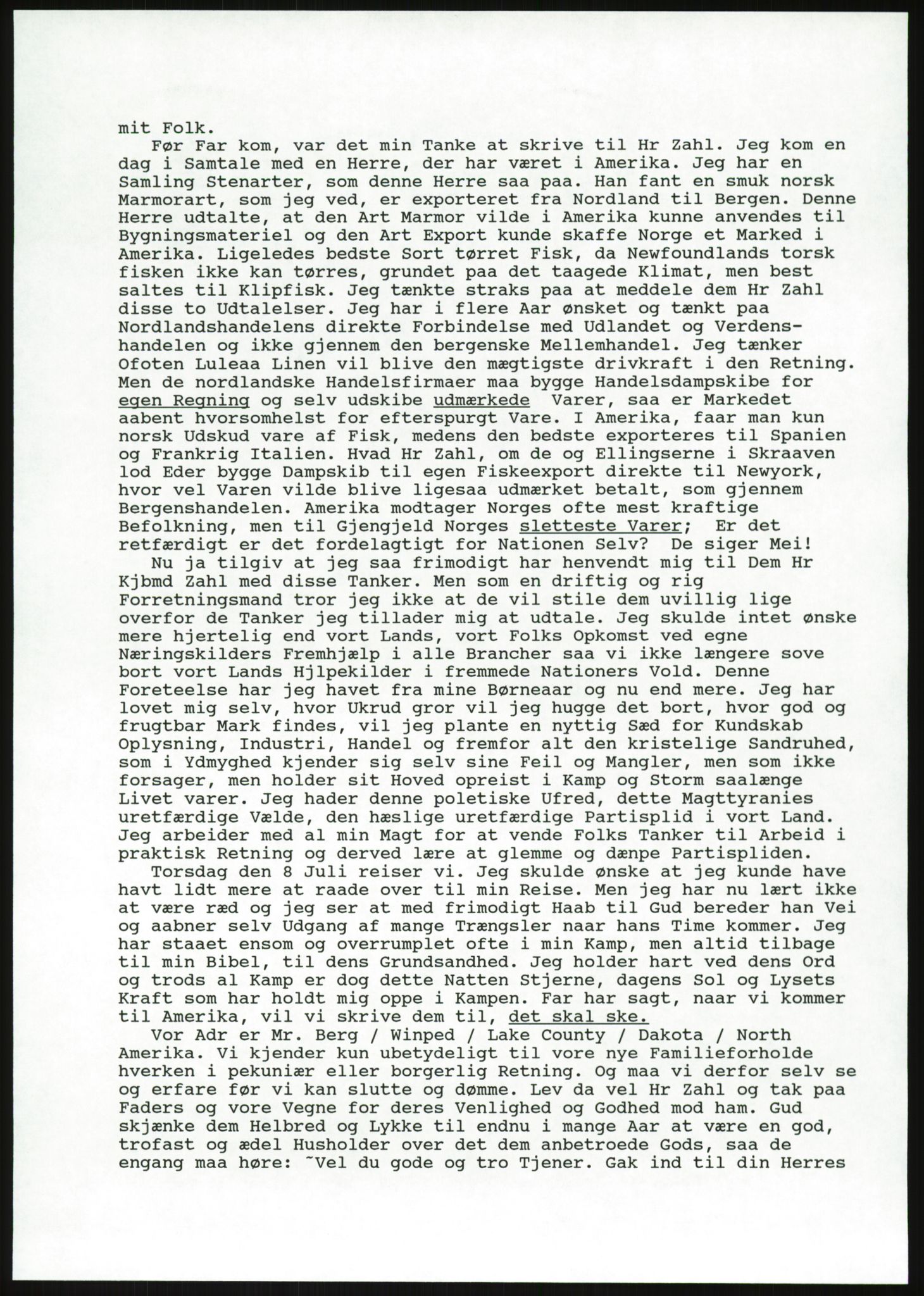 Samlinger til kildeutgivelse, Amerikabrevene, AV/RA-EA-4057/F/L0036: Innlån fra Nordland: Kjerringøyarkivet, 1838-1914, p. 195