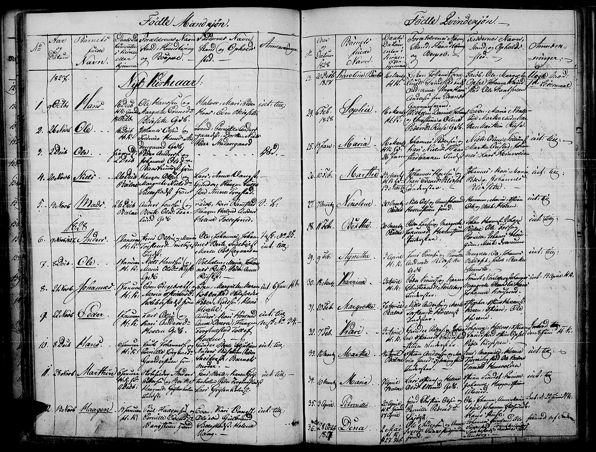 Toten prestekontor, AV/SAH-PREST-102/H/Ha/Haa/L0010: Parish register (official) no. 10, 1820-1828