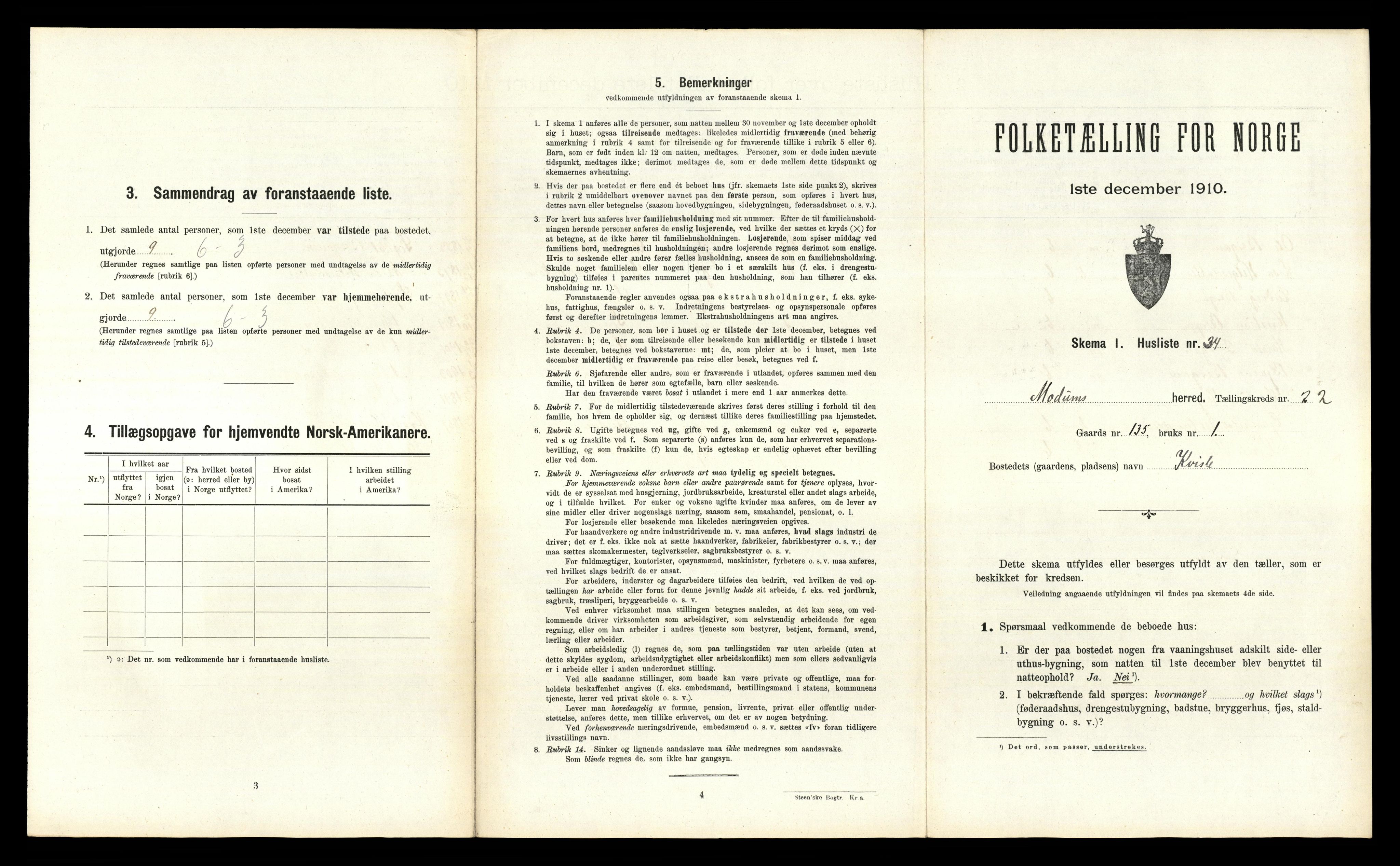 RA, 1910 census for Modum, 1910, p. 3508