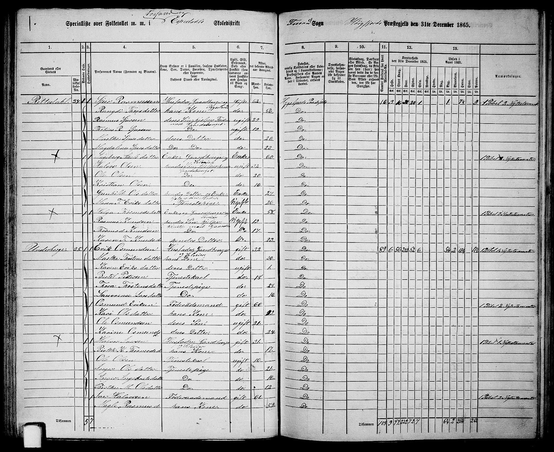 RA, 1865 census for Høgsfjord, 1865, p. 48