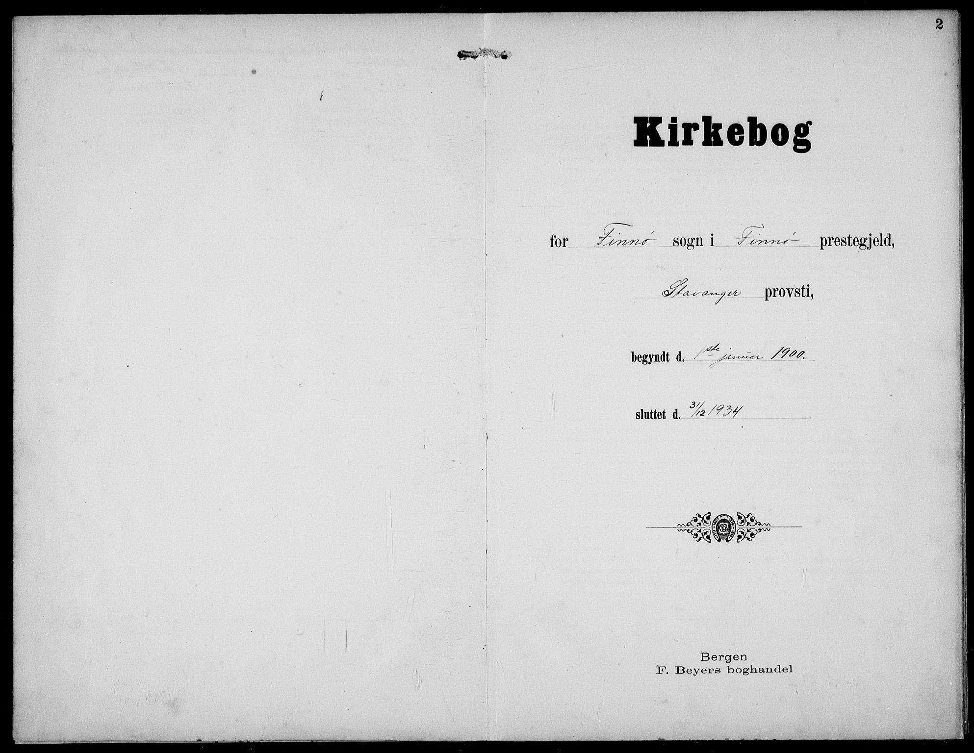 Finnøy sokneprestkontor, SAST/A-101825/H/Ha/Hab/L0006: Parish register (copy) no. B 6, 1900-1934, p. 2