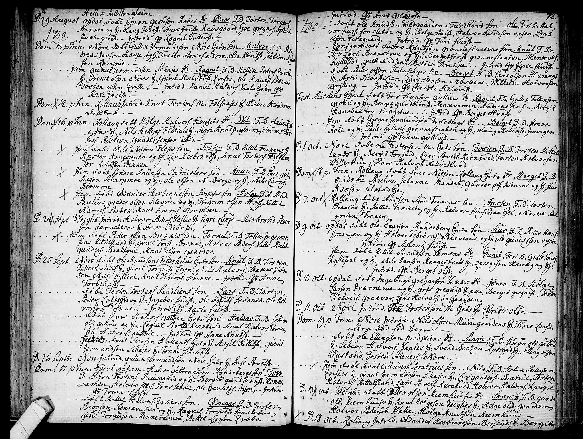 Rollag kirkebøker, SAKO/A-240/F/Fa/L0003: Parish register (official) no. I 3, 1743-1778, p. 72