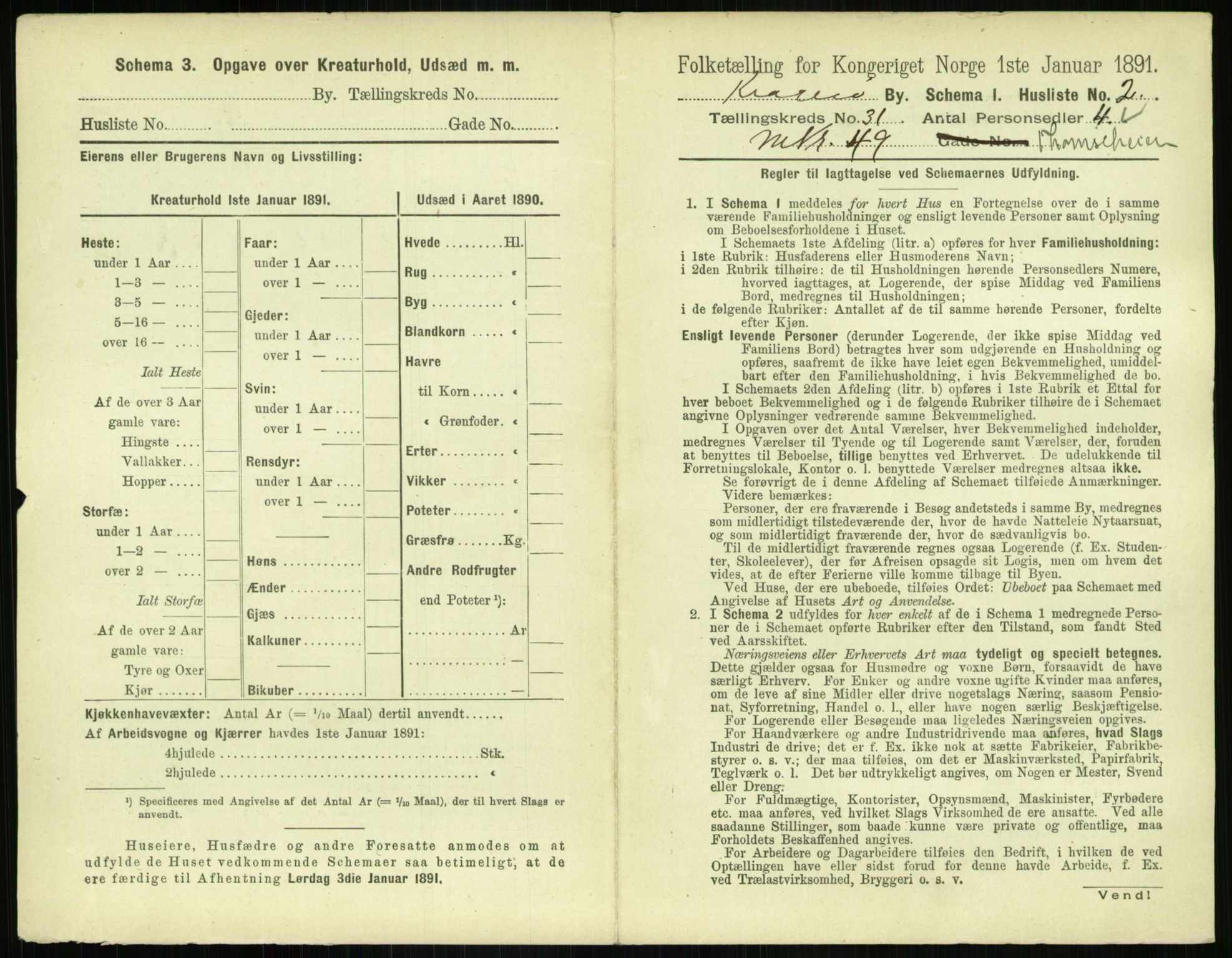 RA, 1891 census for 0801 Kragerø, 1891, p. 1118