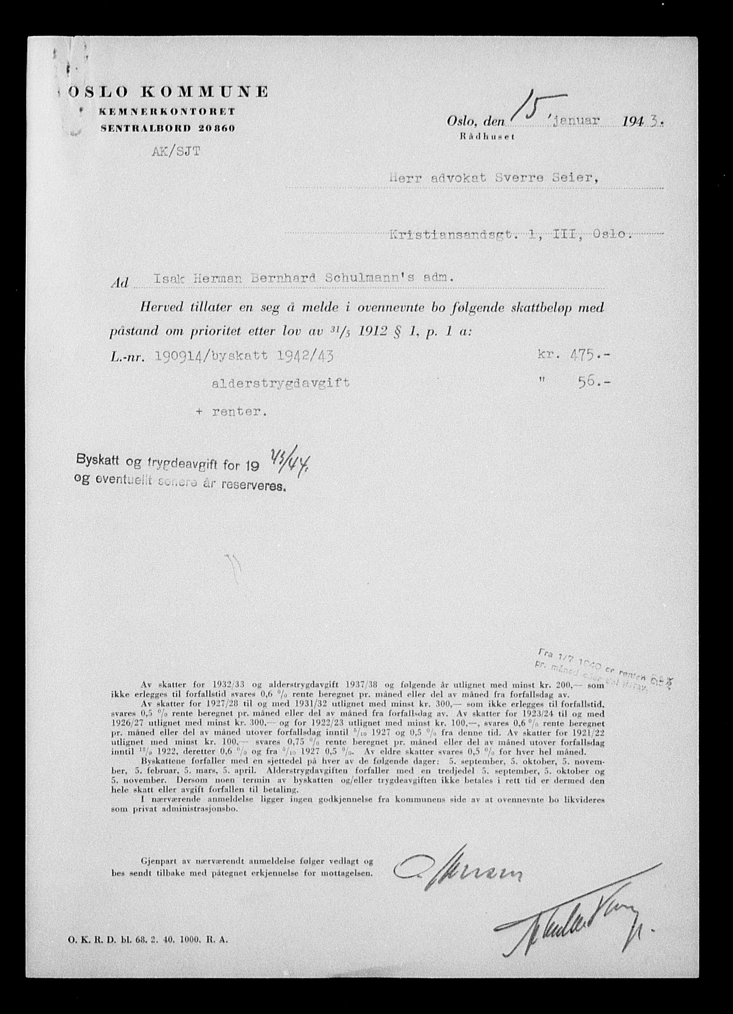 Justisdepartementet, Tilbakeføringskontoret for inndratte formuer, AV/RA-S-1564/H/Hc/Hcc/L0979: --, 1945-1947, p. 394