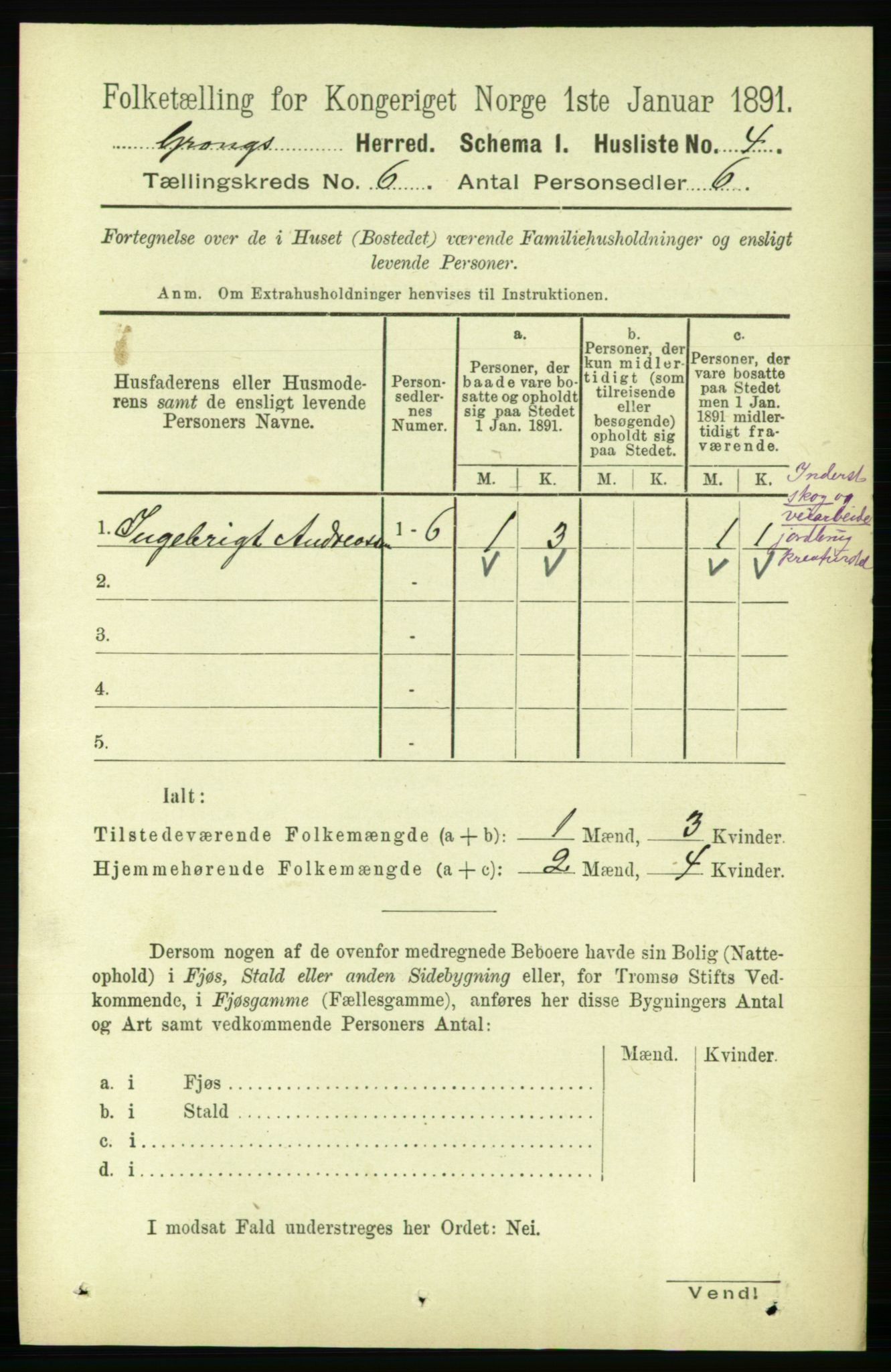 RA, 1891 census for 1742 Grong, 1891, p. 2302