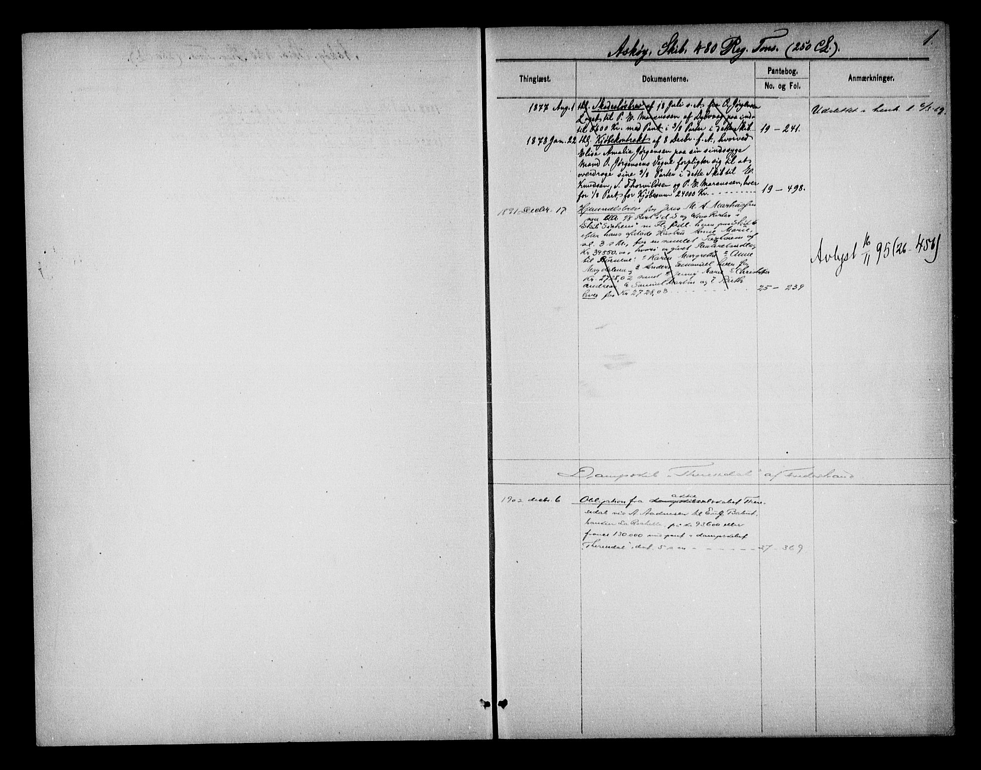 Holt sorenskriveri, AV/SAK-1221-0002/G/Gf/L0002: Mortgage register no. 30, 1833-1933, p. 1