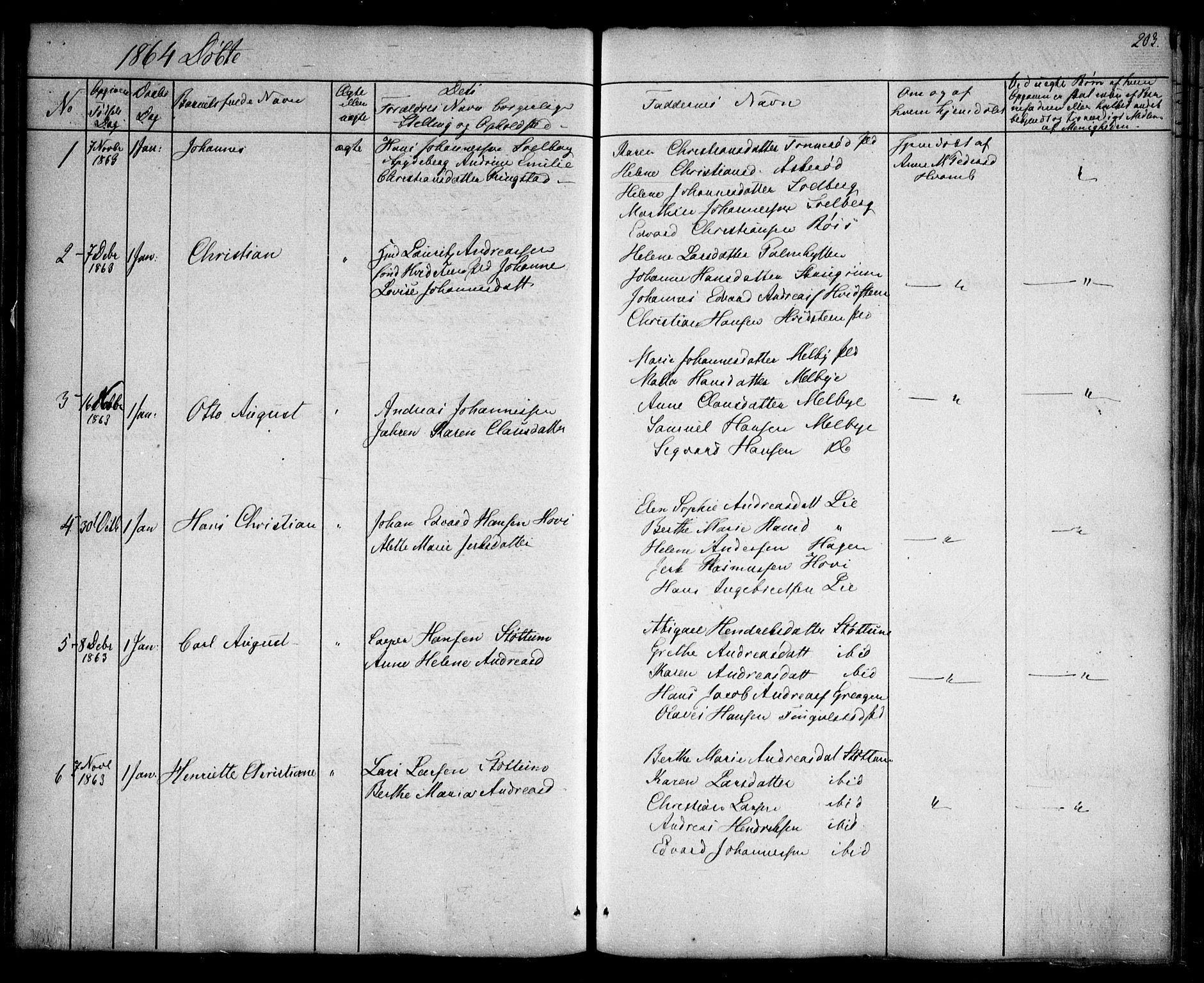 Hobøl prestekontor Kirkebøker, AV/SAO-A-2002/F/Fa/L0003: Parish register (official) no. I 3, 1842-1864, p. 203