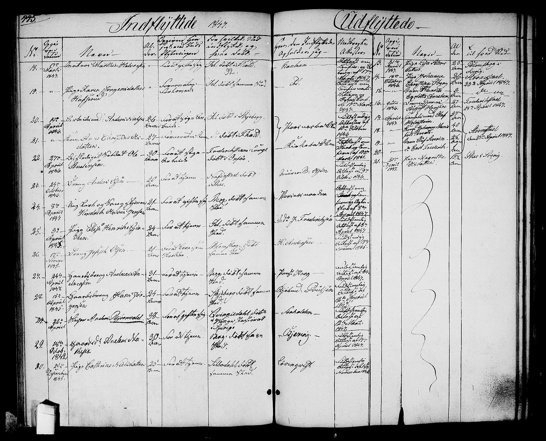 Halden prestekontor Kirkebøker, SAO/A-10909/G/Ga/L0004: Parish register (copy) no. 4, 1845-1854, p. 445