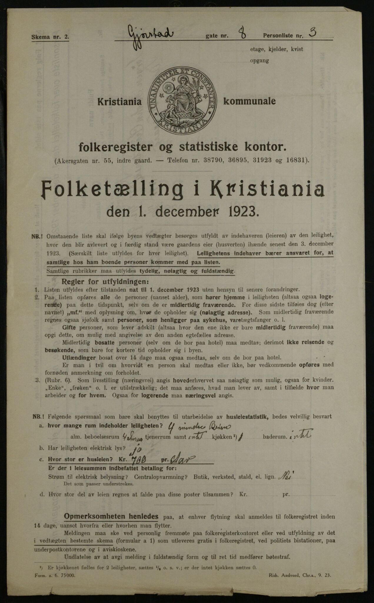 OBA, Municipal Census 1923 for Kristiania, 1923, p. 33247