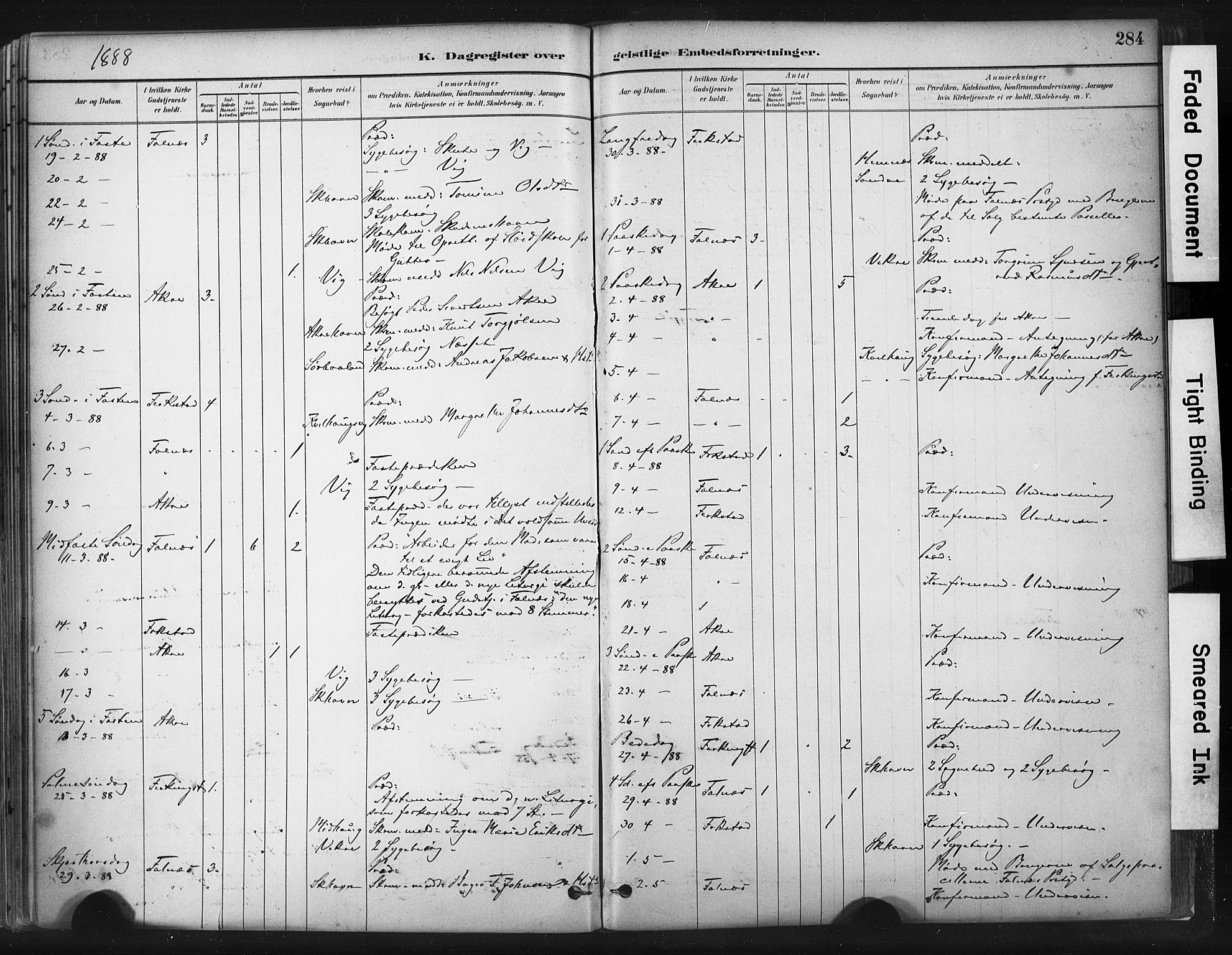 Skudenes sokneprestkontor, SAST/A -101849/H/Ha/Haa/L0009: Parish register (official) no. A 6, 1882-1912, p. 284