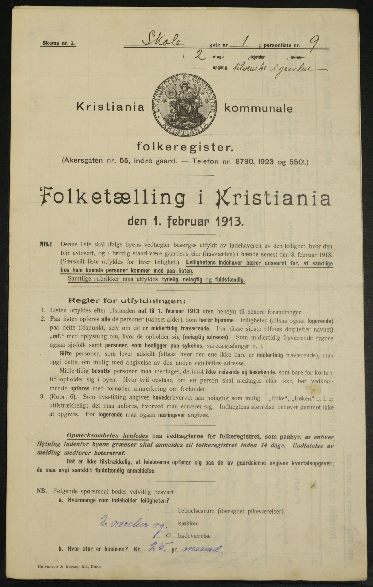 OBA, Municipal Census 1913 for Kristiania, 1913, p. 96217