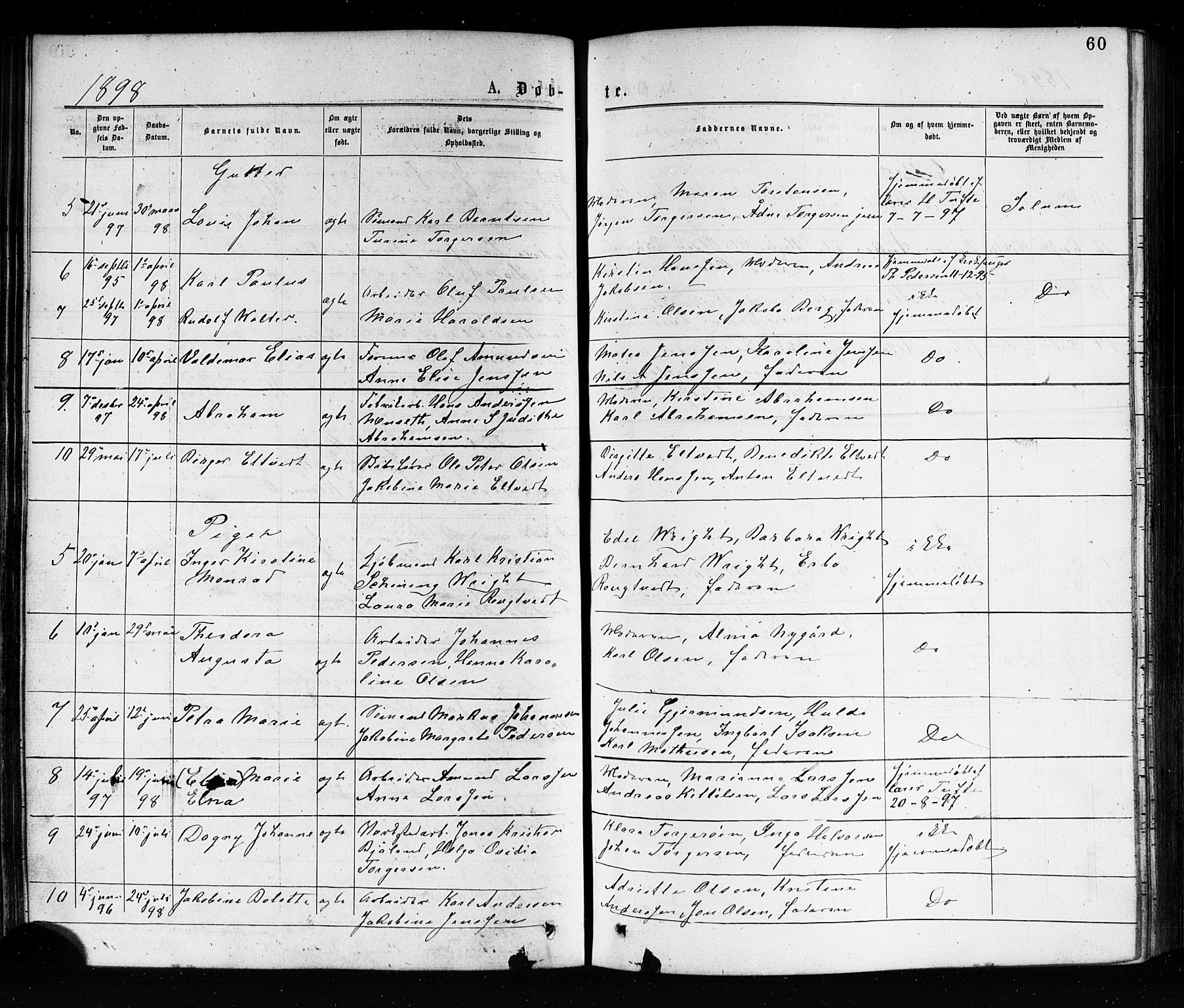 Porsgrunn kirkebøker , SAKO/A-104/G/Ga/L0003: Parish register (copy) no. I 3, 1877-1915, p. 60