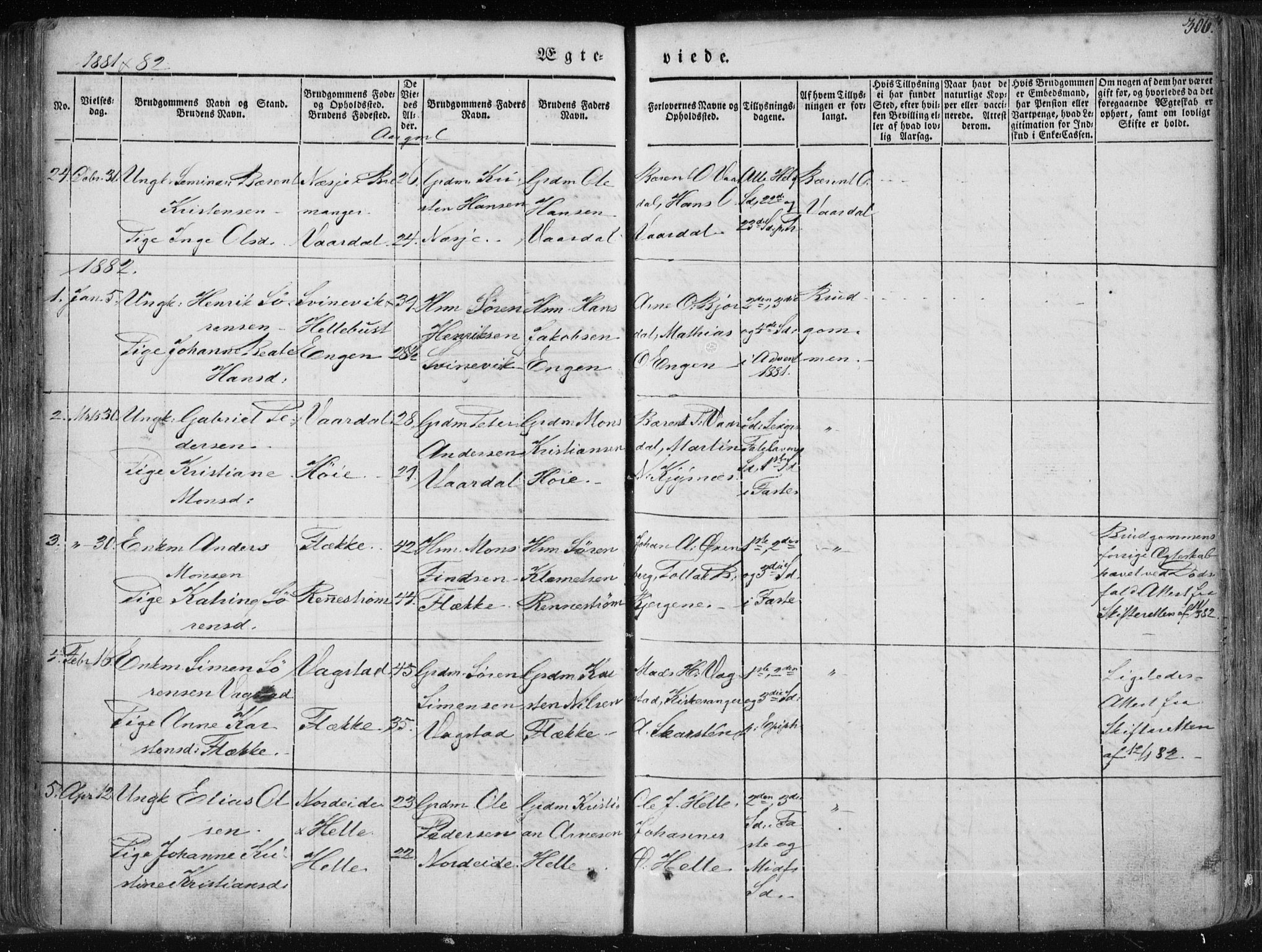 Fjaler sokneprestembete, AV/SAB-A-79801/H/Haa/Haaa/L0006: Parish register (official) no. A 6, 1835-1884, p. 306