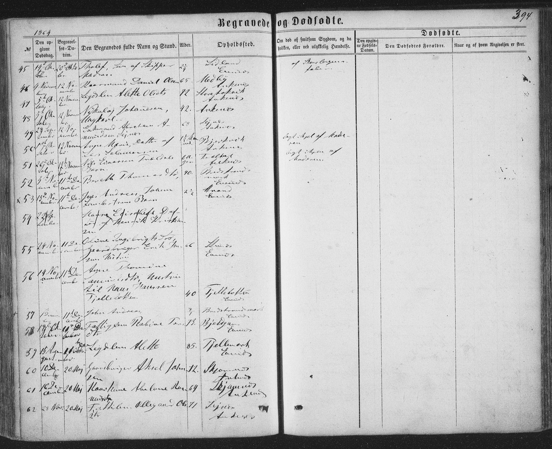 Ministerialprotokoller, klokkerbøker og fødselsregistre - Nordland, AV/SAT-A-1459/863/L0896: Parish register (official) no. 863A08, 1861-1871, p. 394