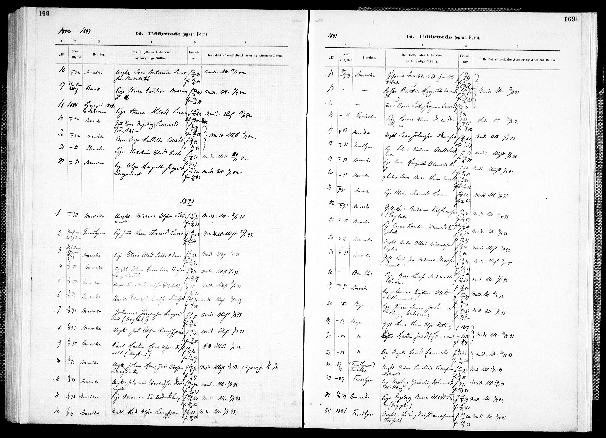Ministerialprotokoller, klokkerbøker og fødselsregistre - Nord-Trøndelag, SAT/A-1458/733/L0325: Parish register (official) no. 733A04, 1884-1908, p. 169