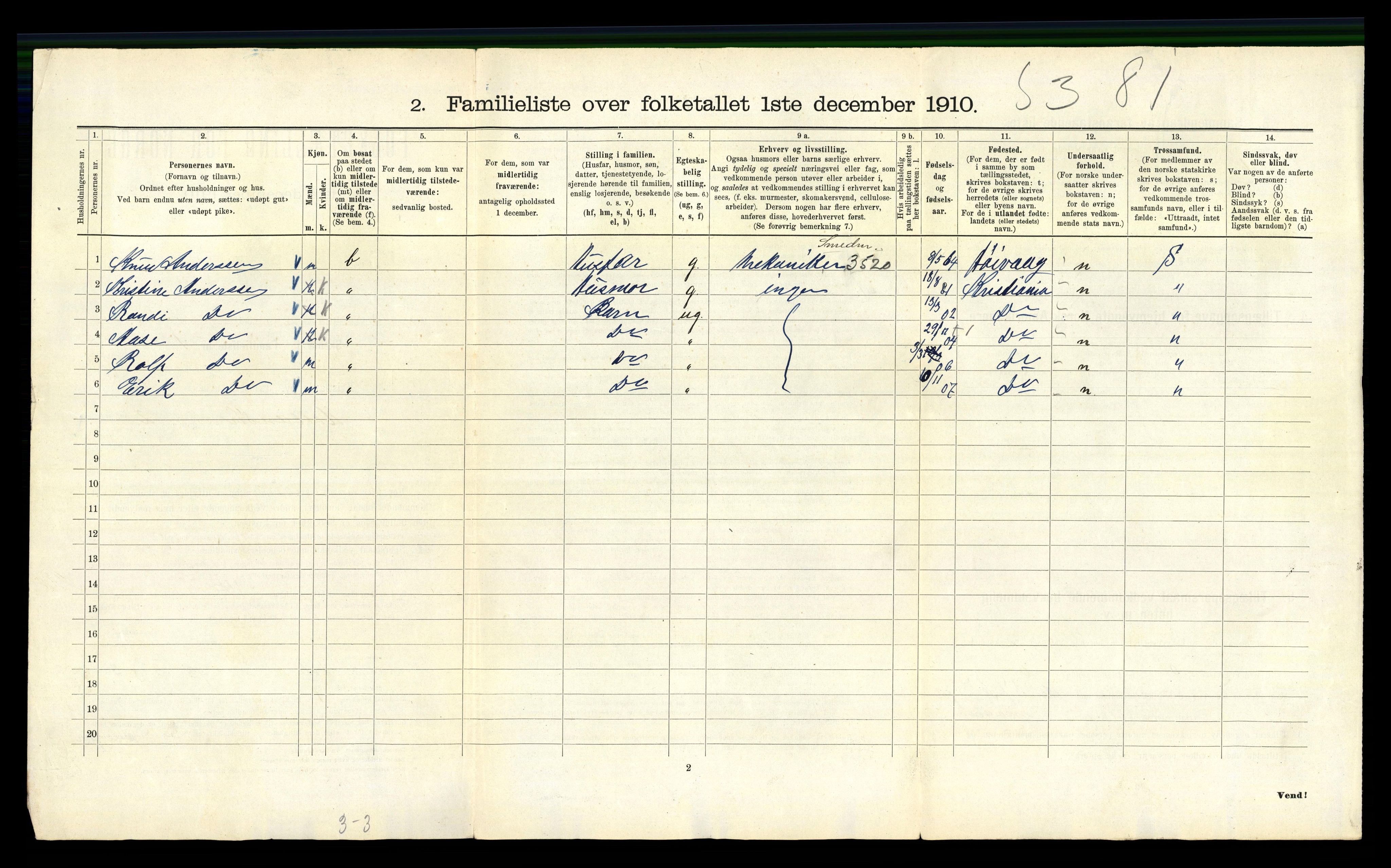 RA, 1910 census for Kristiania, 1910, p. 39800