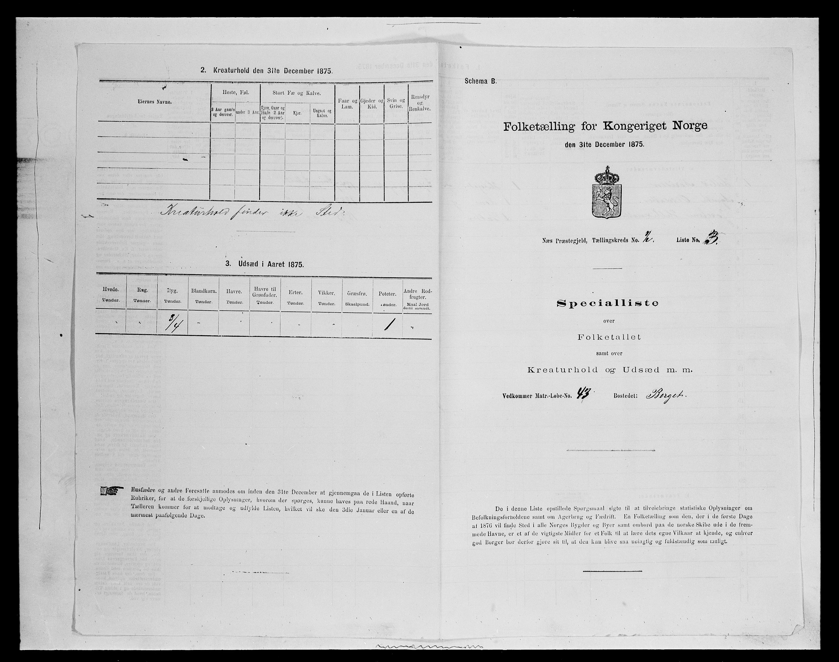 SAH, 1875 census for 0411P Nes, 1875, p. 336