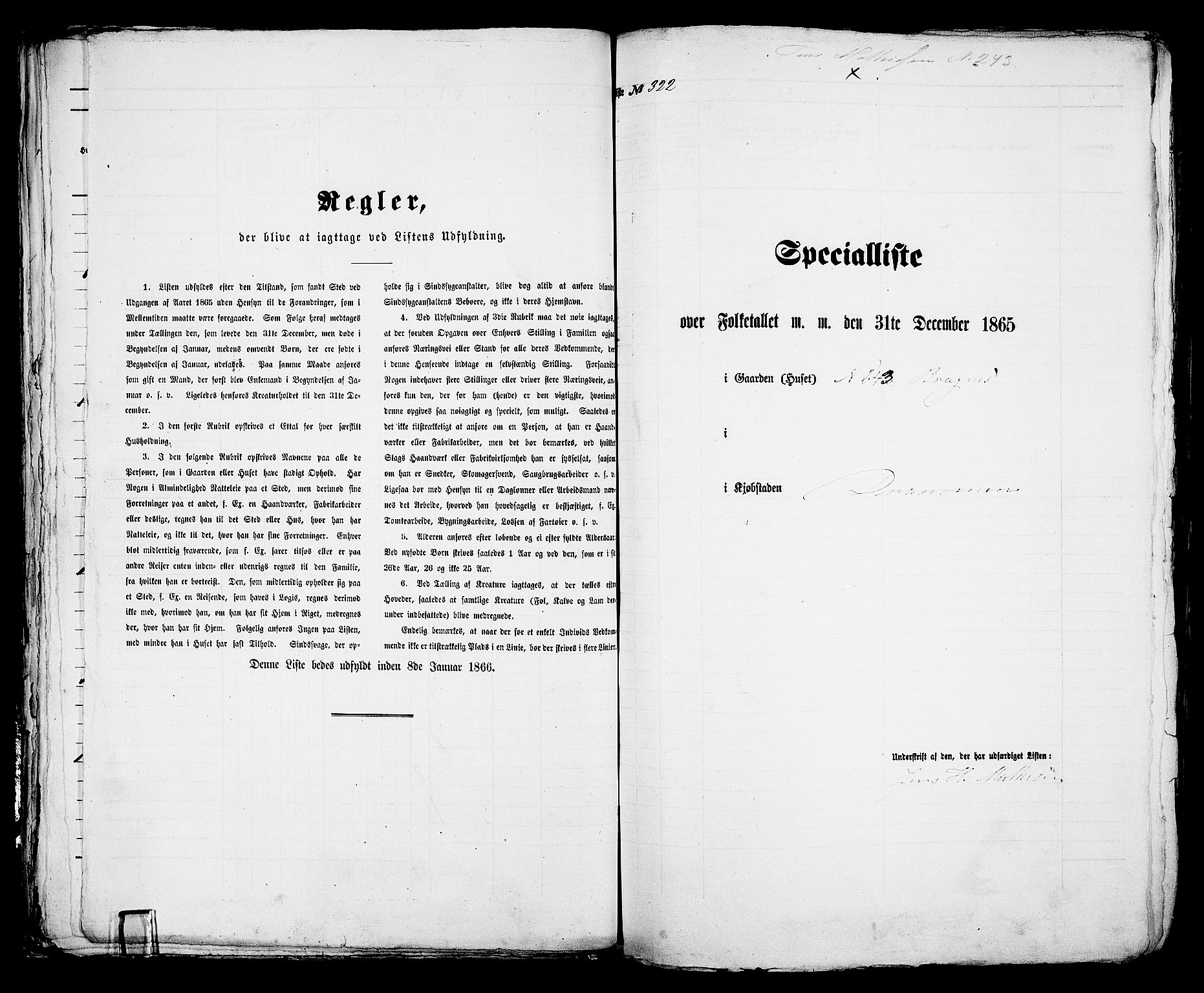 RA, 1865 census for Bragernes in Drammen, 1865, p. 677