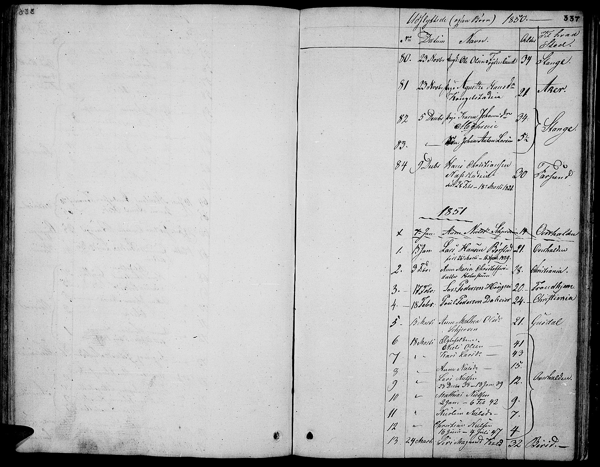 Vardal prestekontor, SAH/PREST-100/H/Ha/Hab/L0004: Parish register (copy) no. 4, 1831-1853, p. 337