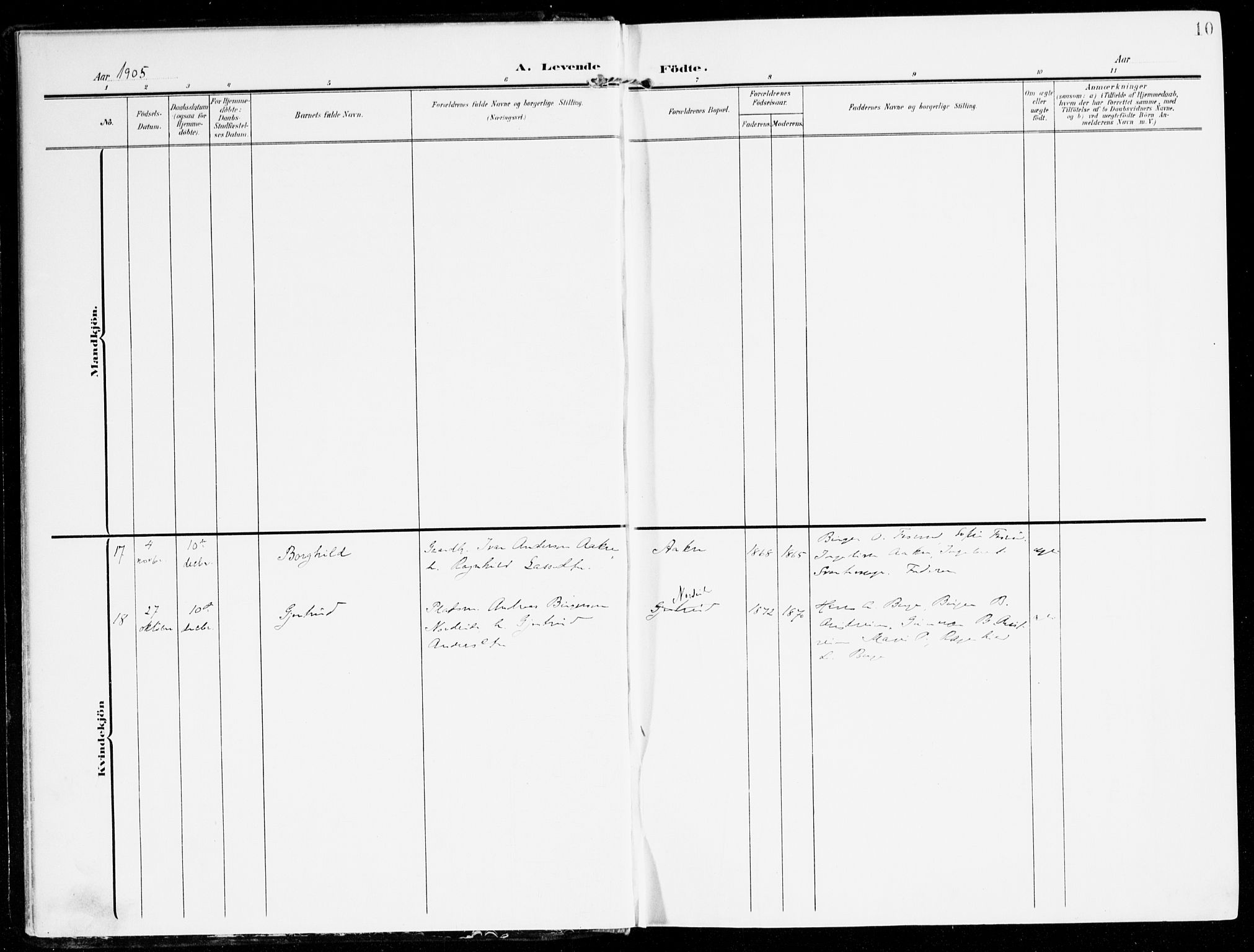 Lavik sokneprestembete, AV/SAB-A-80901: Parish register (official) no. C 2, 1904-1921, p. 10