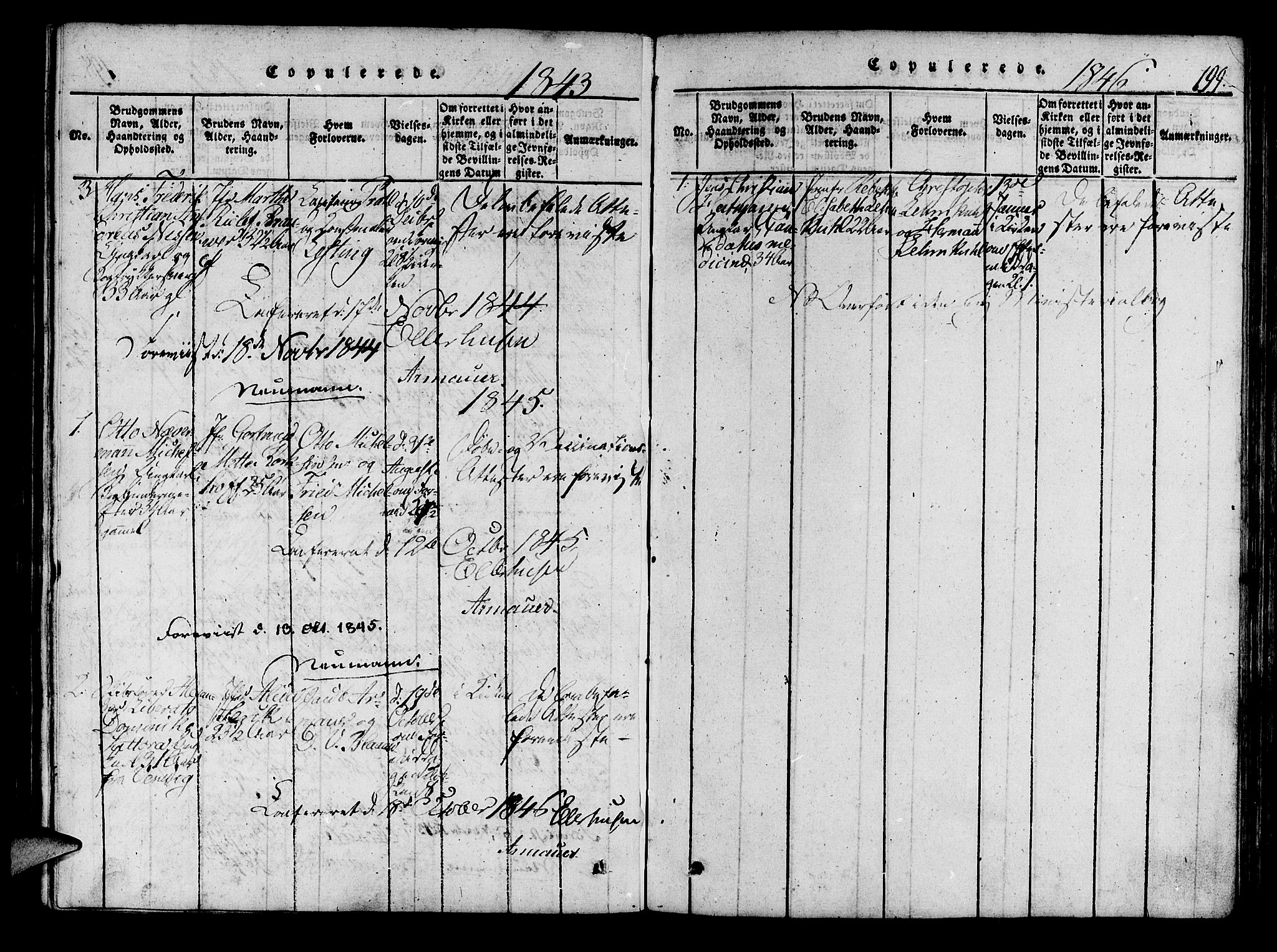 Mariakirken Sokneprestembete, SAB/A-76901/H/Haa/L0005: Parish register (official) no. A 5, 1815-1845, p. 199