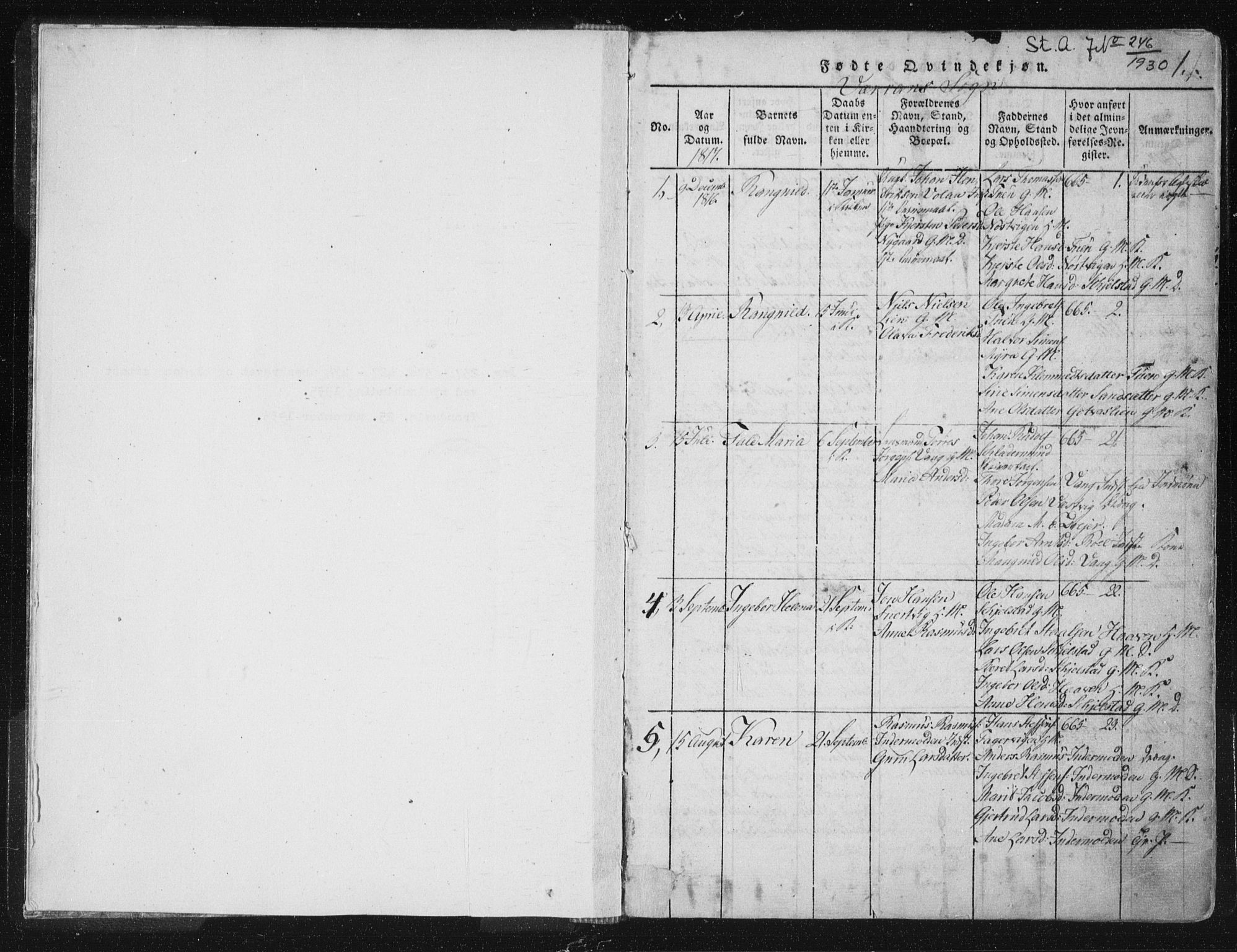 Ministerialprotokoller, klokkerbøker og fødselsregistre - Nord-Trøndelag, SAT/A-1458/744/L0417: Parish register (official) no. 744A01, 1817-1842, p. 0-1