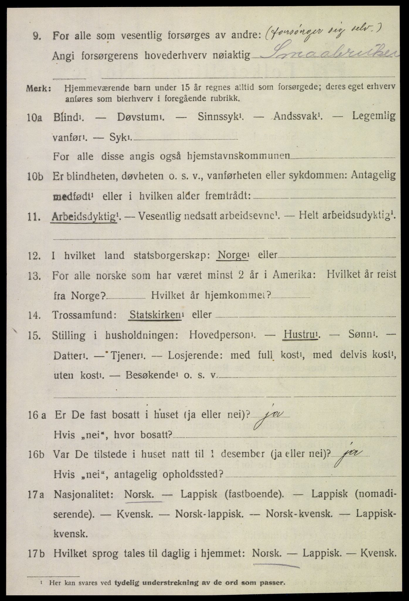 SAT, 1920 census for Inderøy, 1920, p. 6006