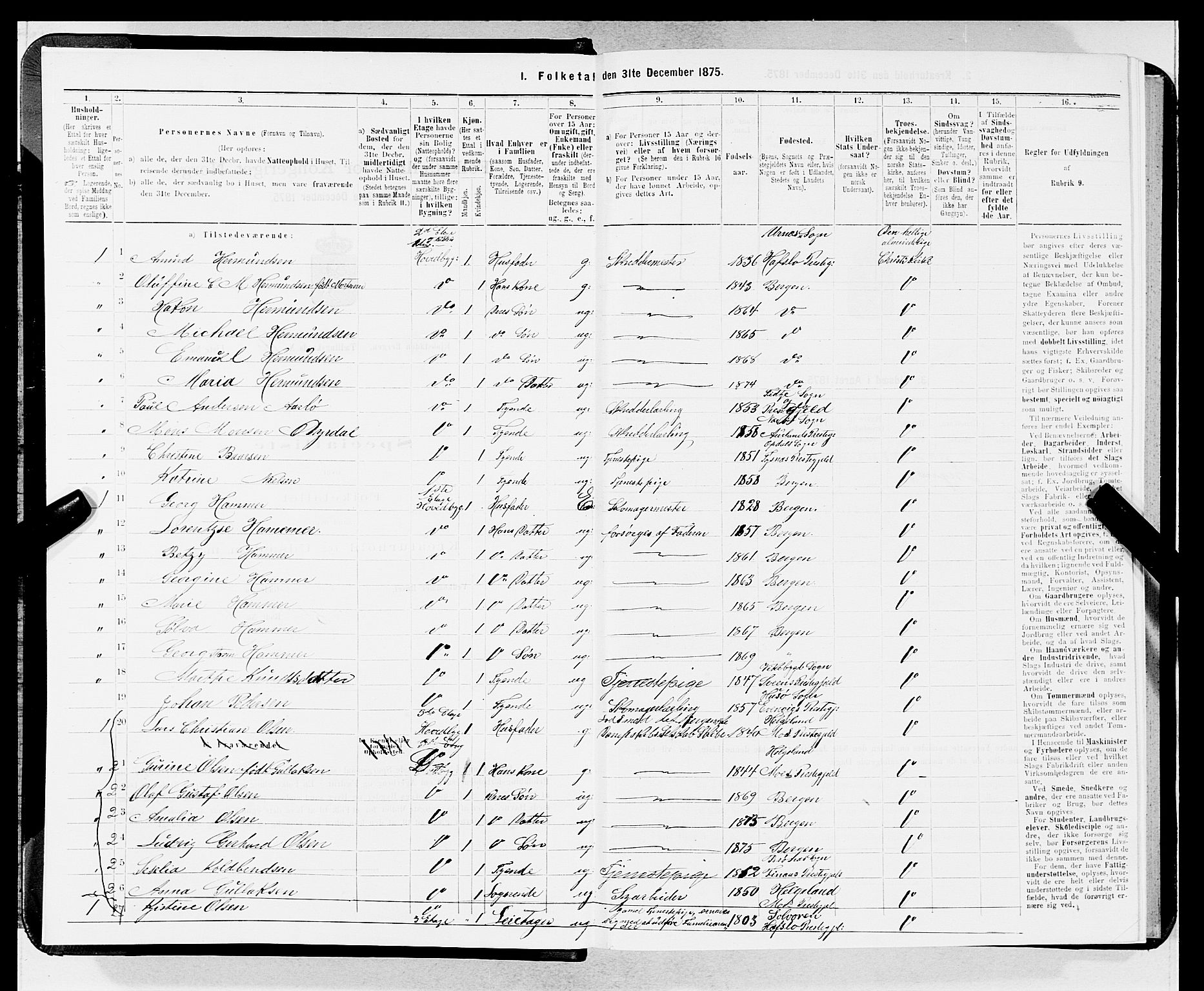 SAB, 1875 census for 1301 Bergen, 1875, p. 808