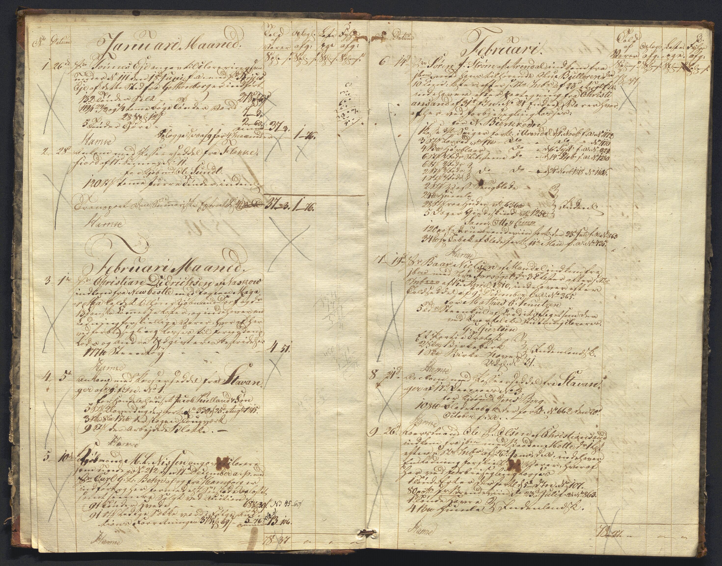 Revisjonsdepartementet, 2. revisjonskontor, AV/RA-S-1115/E/E010/L0060: Egersund: Tollbok, 1820, p. 2b-3a